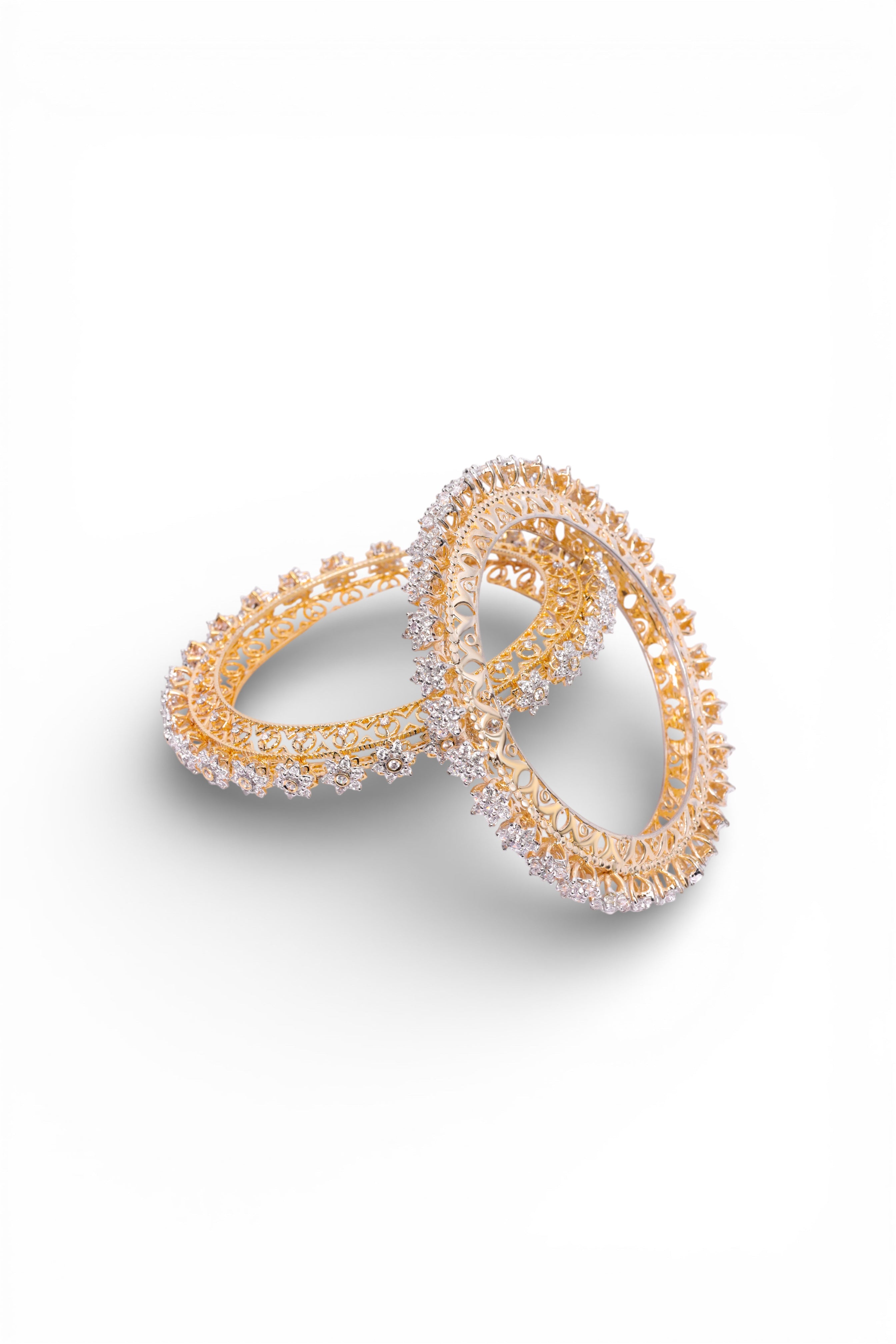 Golden Blossom Filigree Bangles