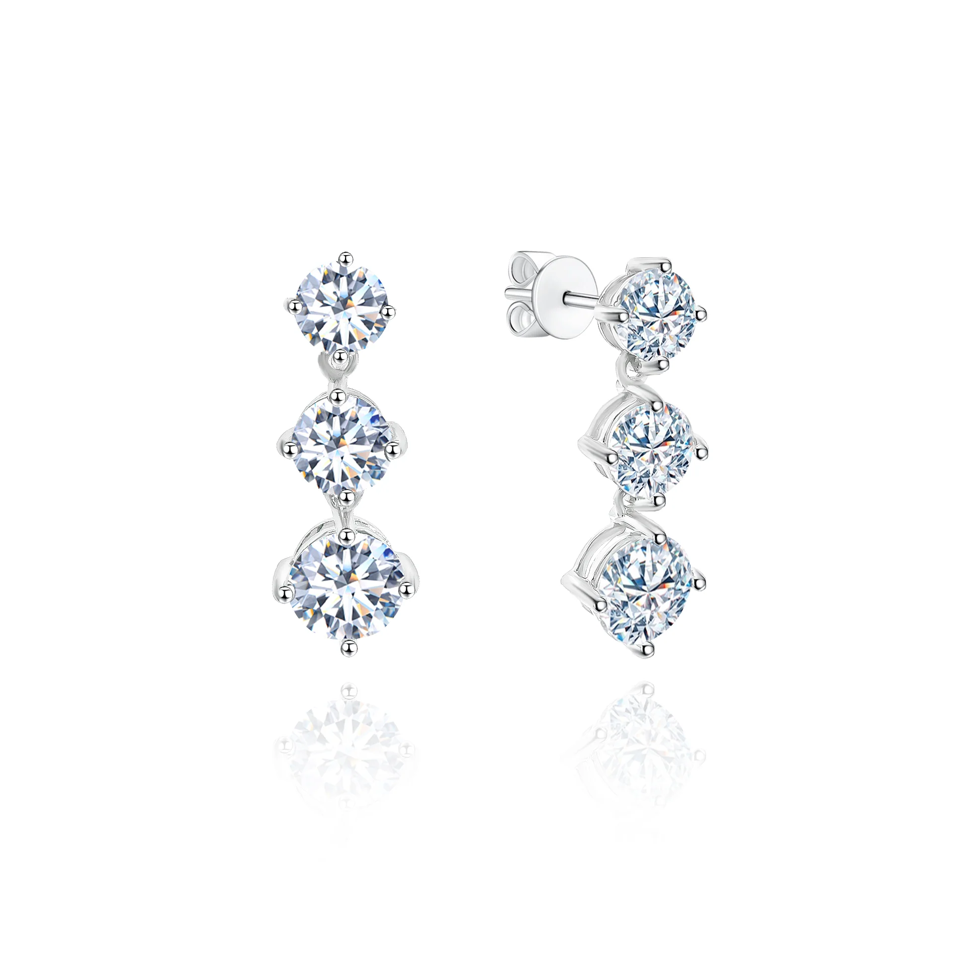 Triple Drop Diamond Earrings