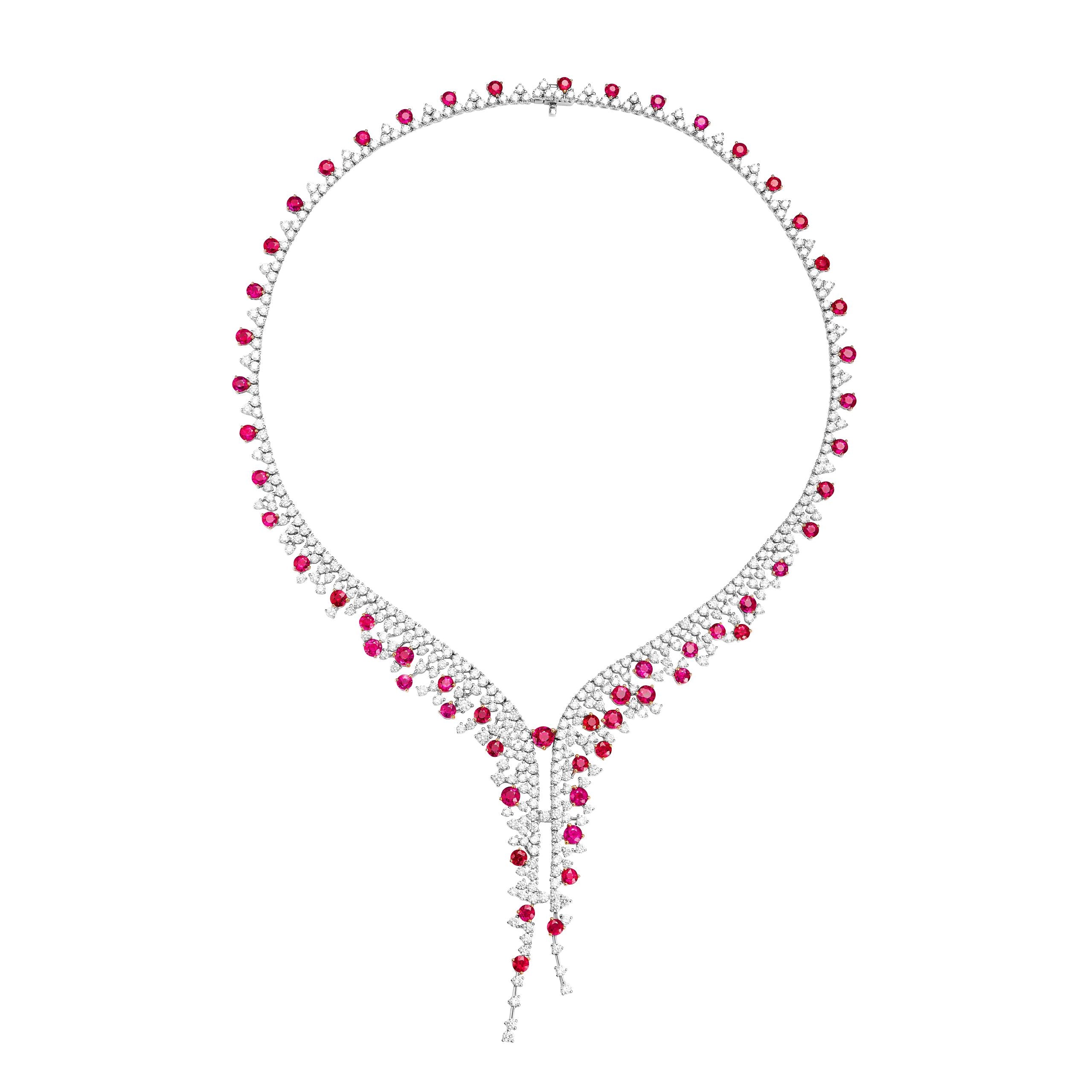 Burmese Ruby’s & Diamonds Necklace