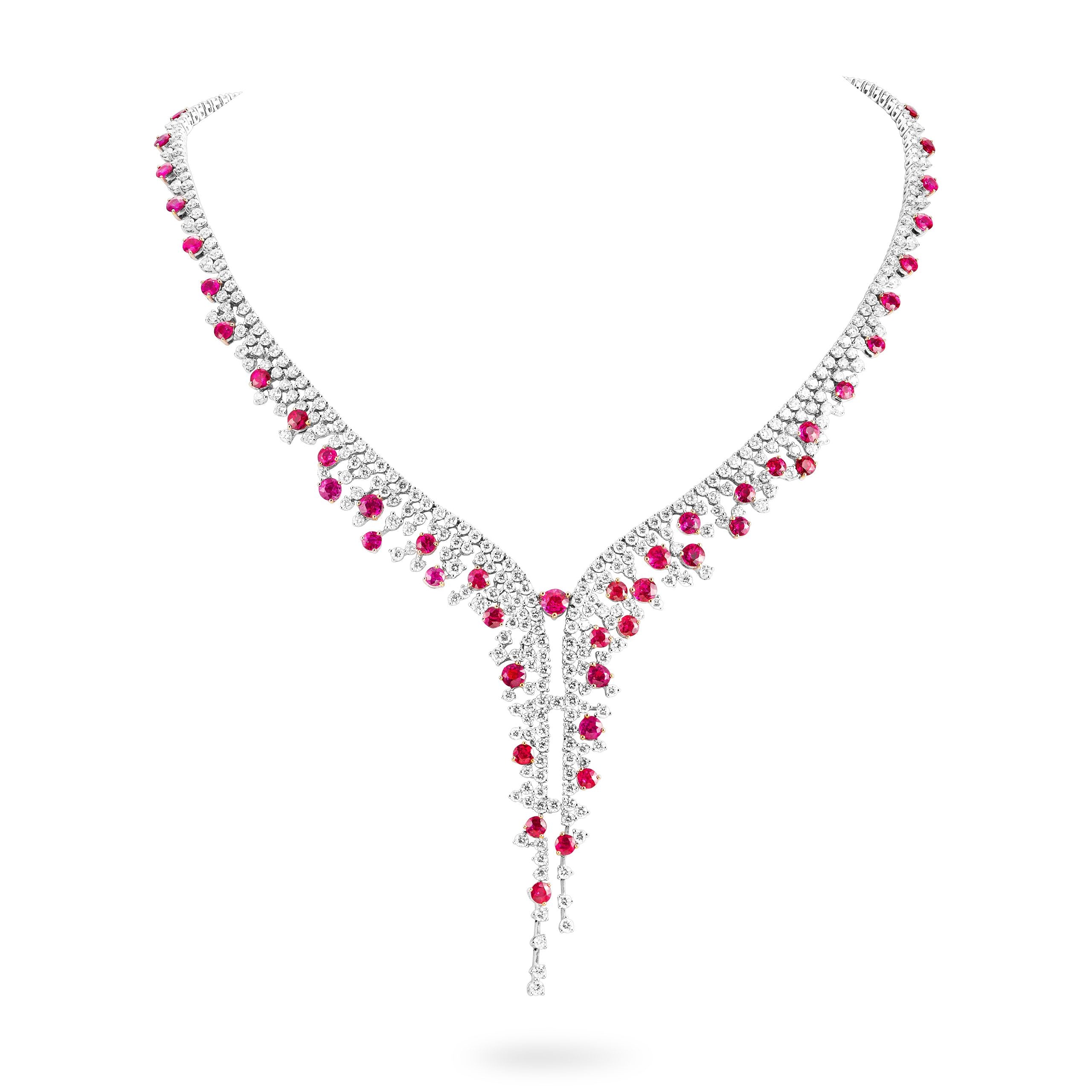 Burmese Ruby’s & Diamonds Necklace