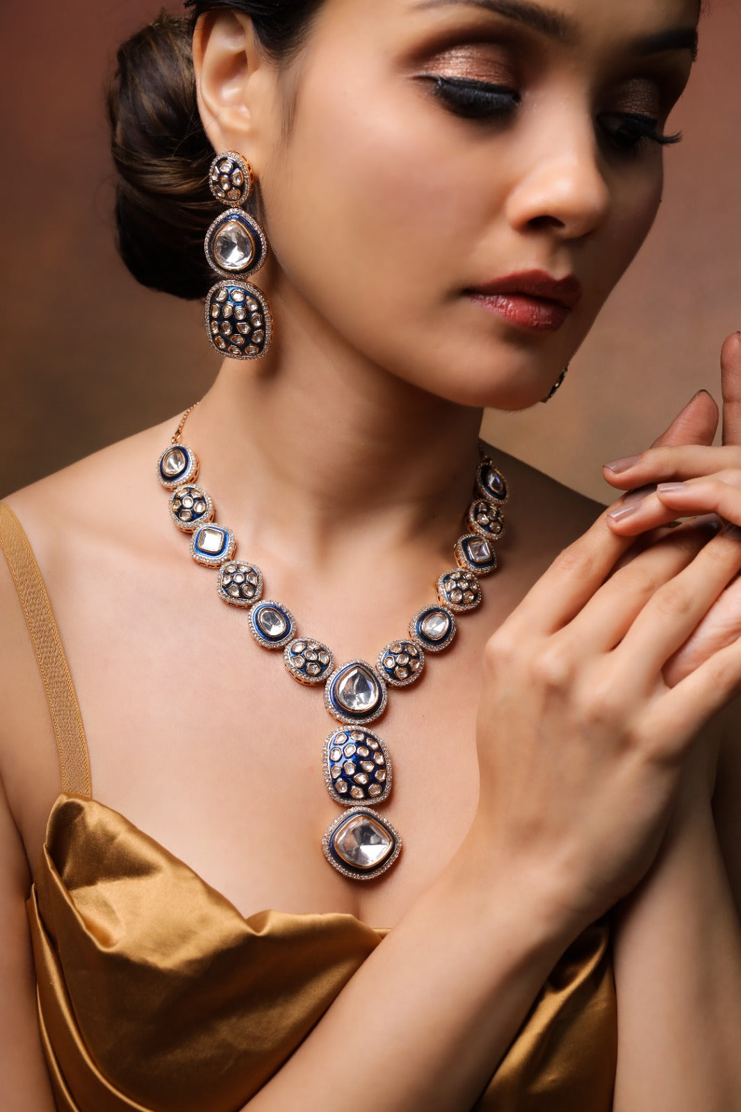 Prismatic Cascade Necklace & Earrings