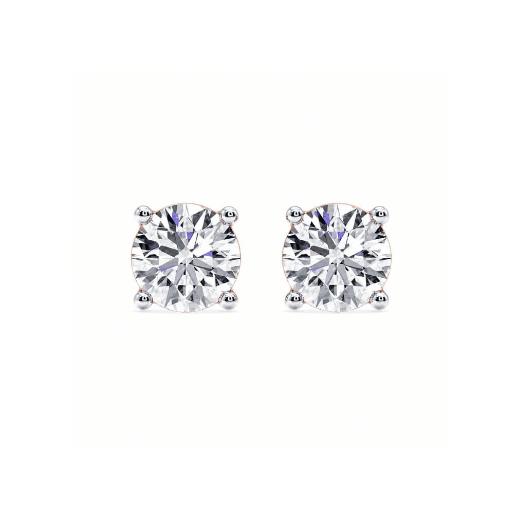 2 ct Closed Solitaire Studs