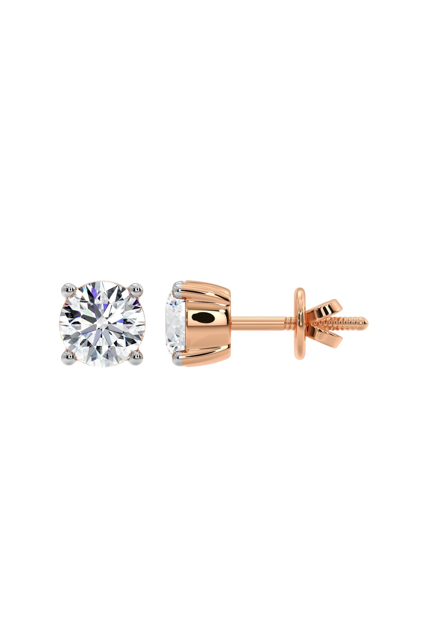 2 ct Closed Solitaire Studs