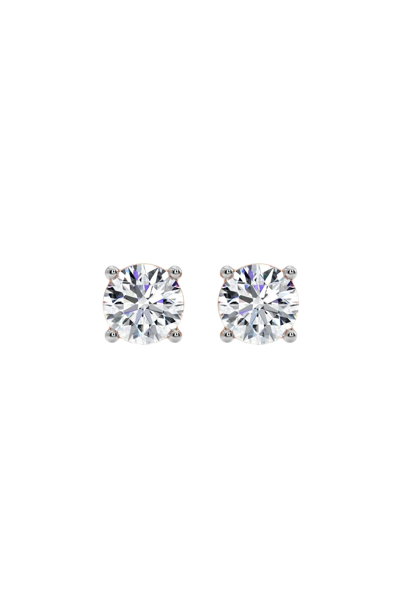 2 ct Closed Solitaire Studs