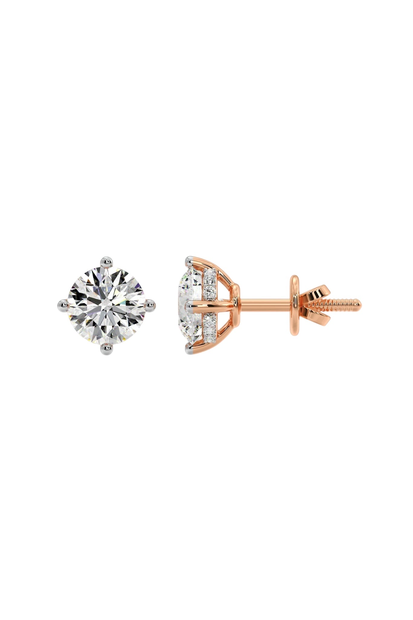 2 ct Invisible Halo Solitaire Studs
