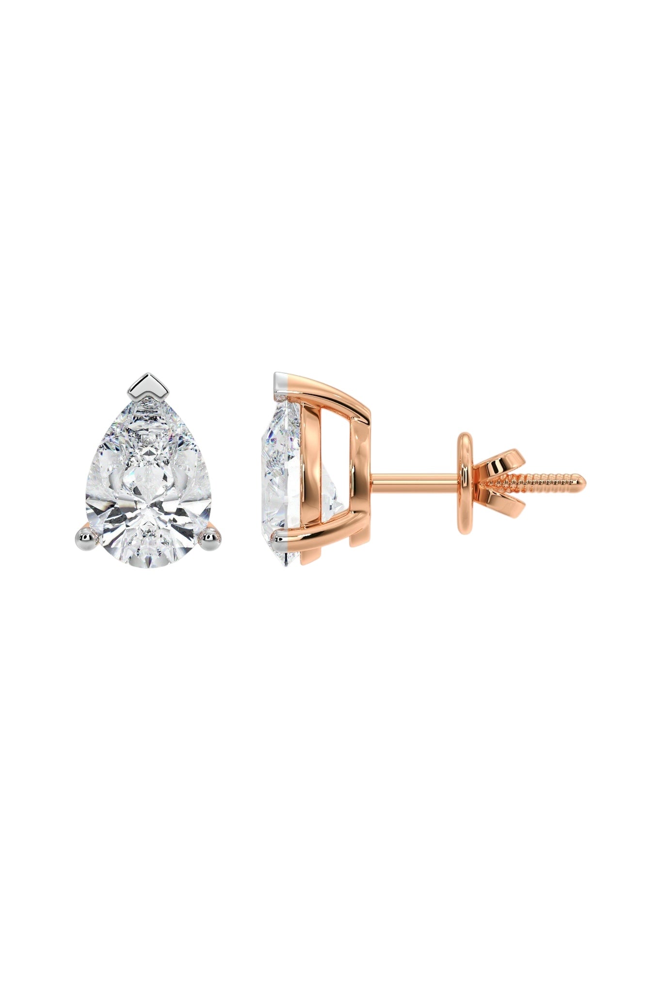 2 ct Pear Studs