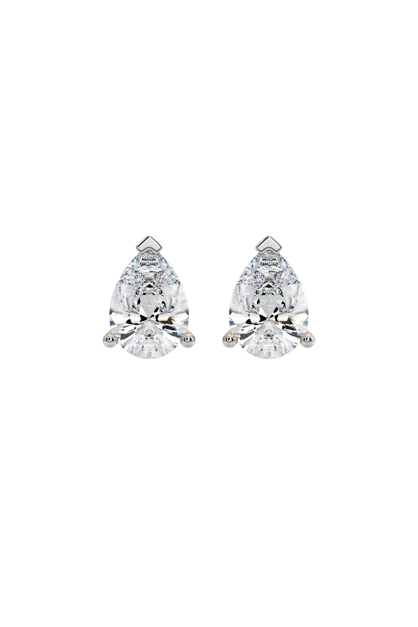 2 ct Pear Studs