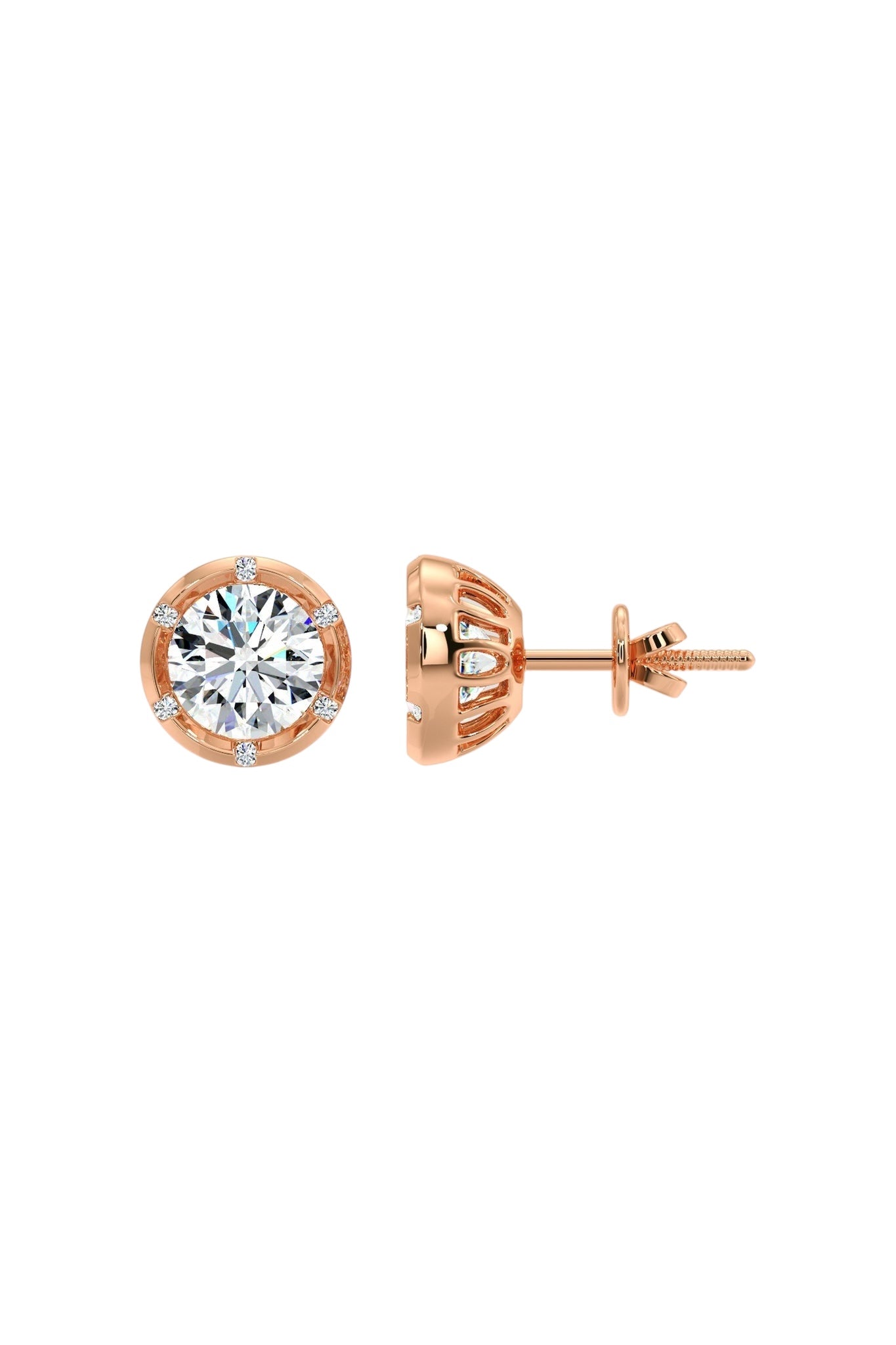 2 ct Spaced Solitaire Studs