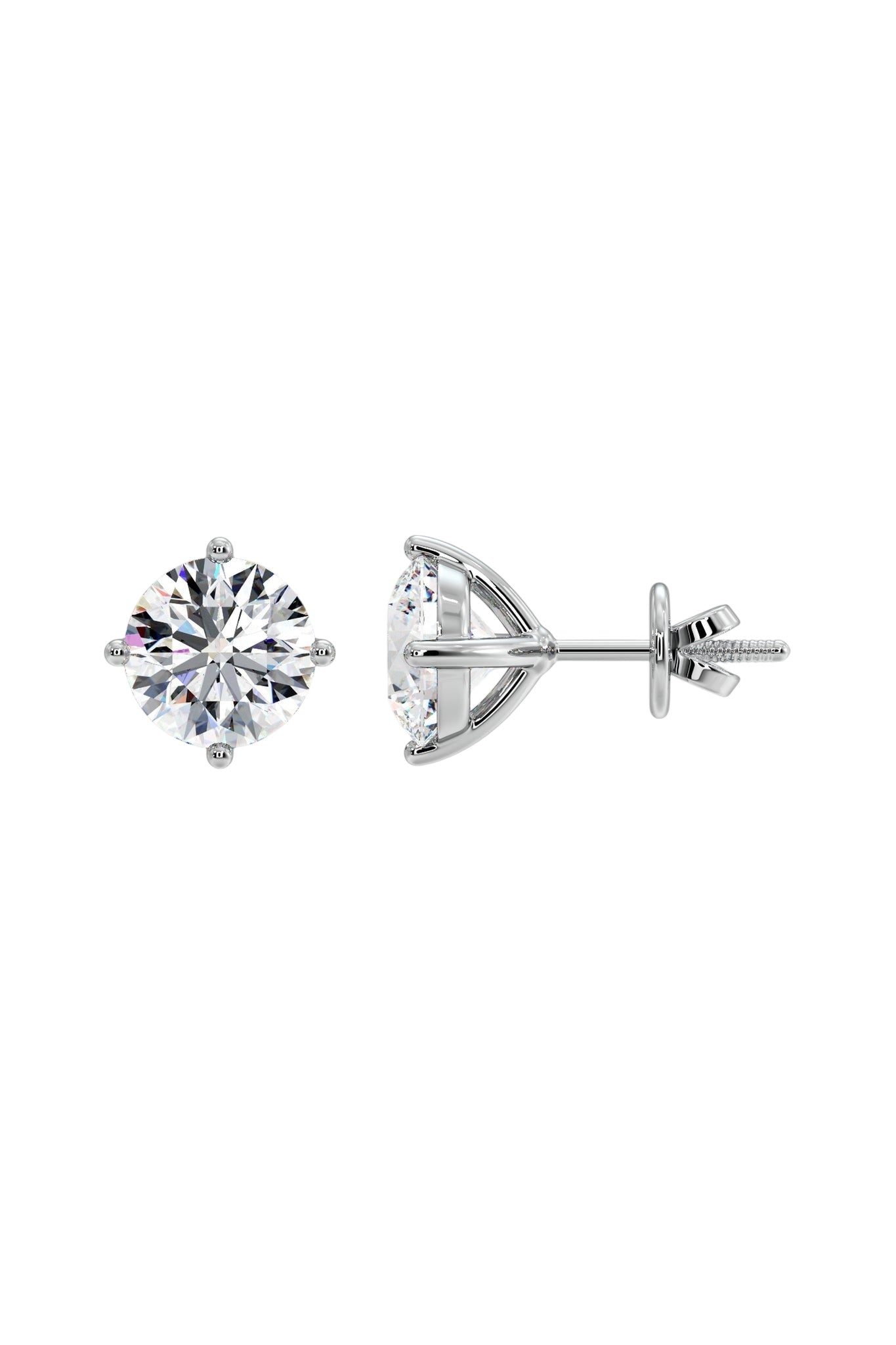 3 ct Conical Solitaire Studs