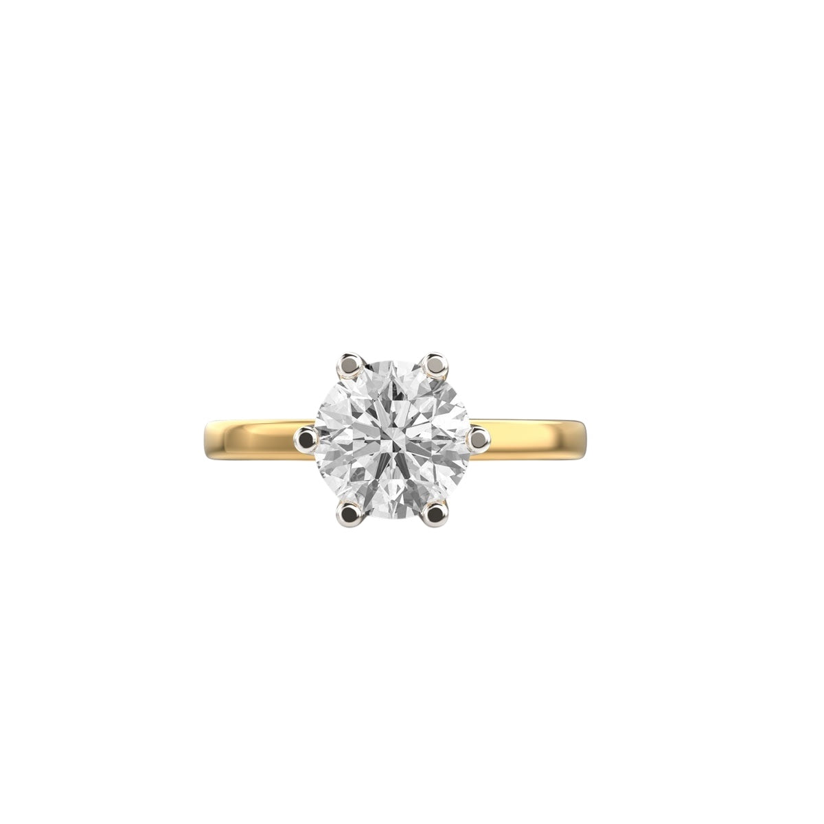 Golden Solitaire Ring