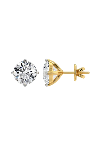 4 ct Conical Solitaire Studs