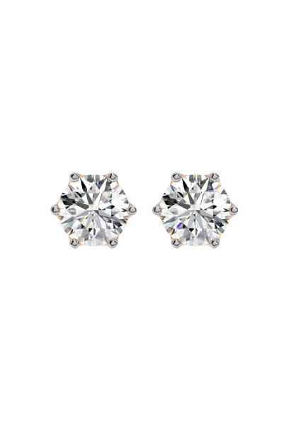 4 ct Lattice Solitaire Studs