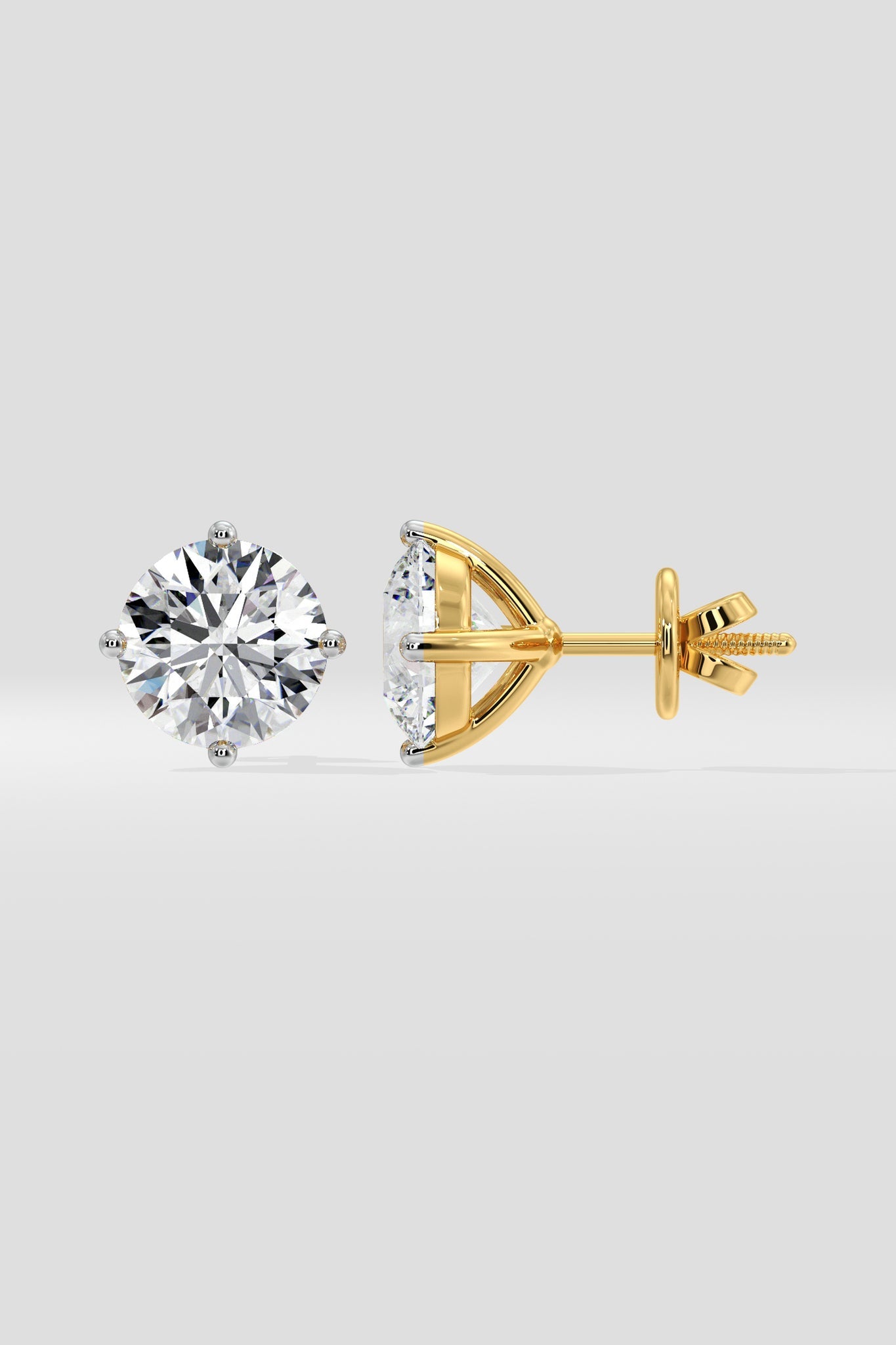 4 ct Conical Solitaire Studs