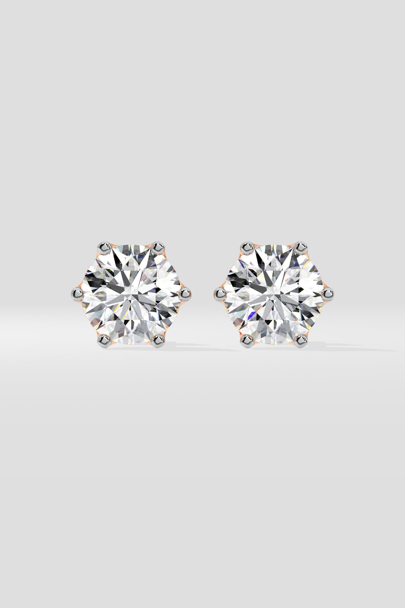 4 ct Lattice Solitaire Studs