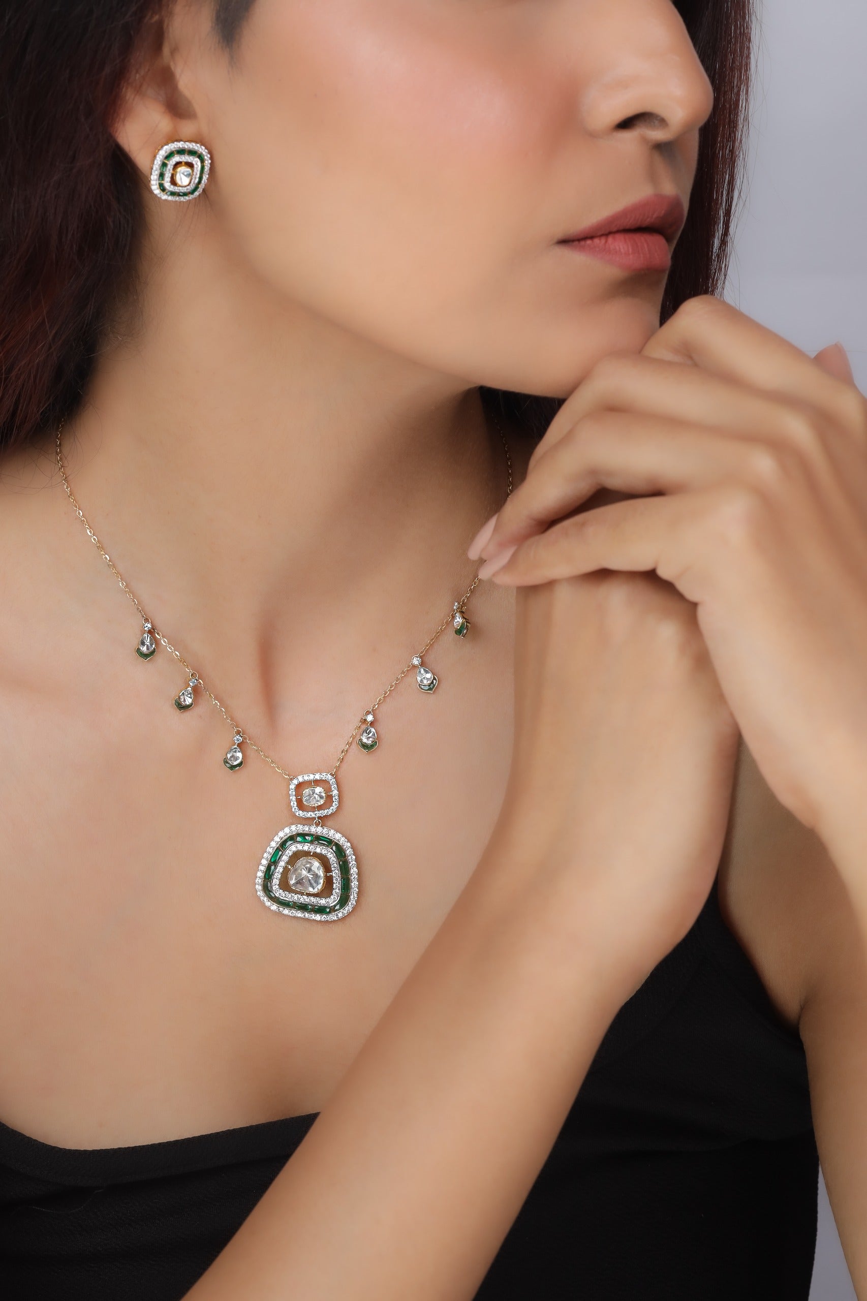 Modernist Maze Necklace & Earrings