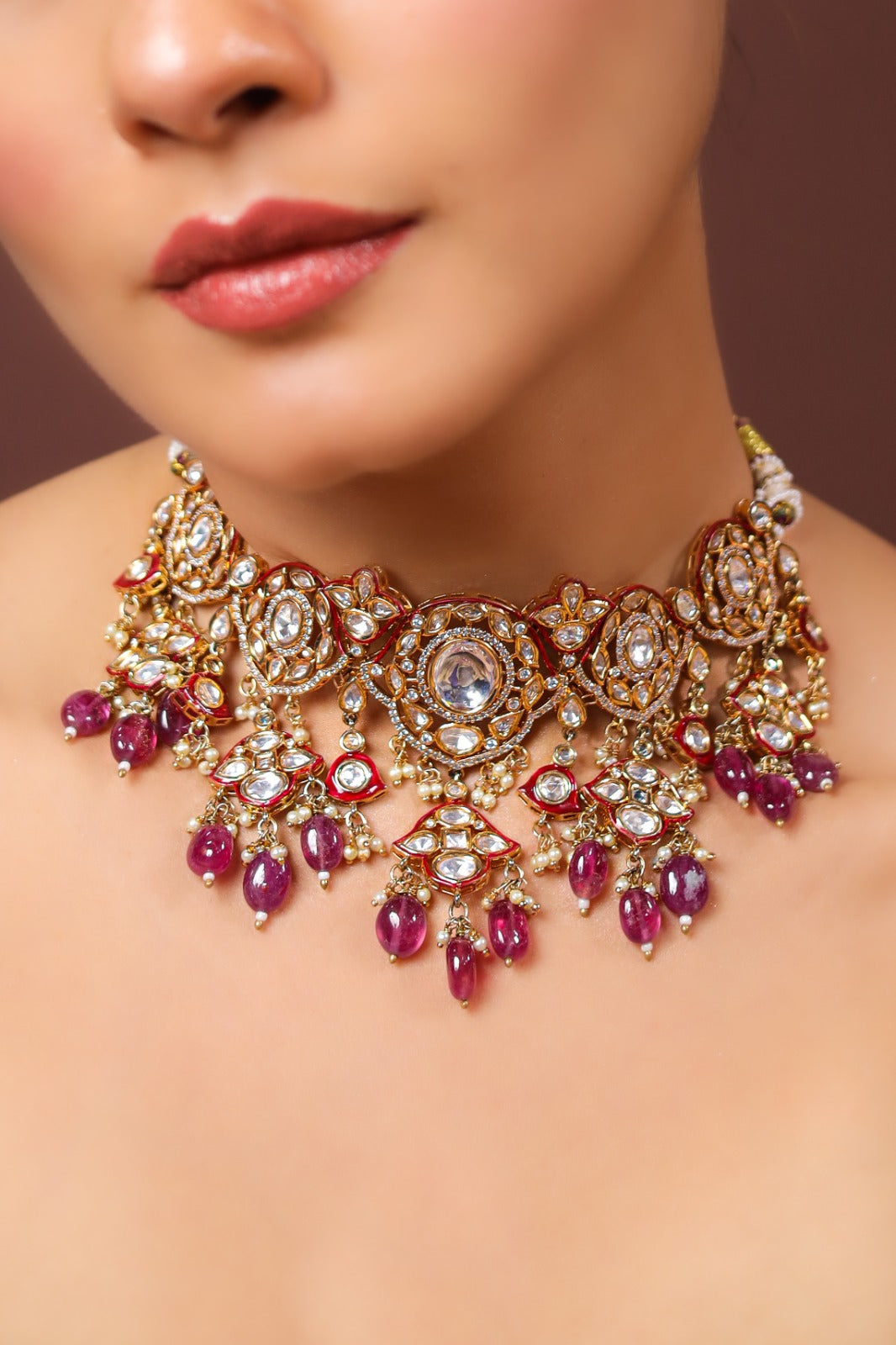 Burgundy Blossom Regal Necklace