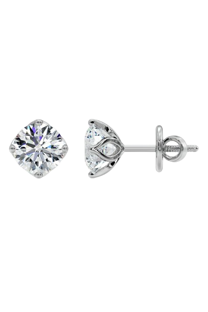 5 ct Lotus Solitaire Studs