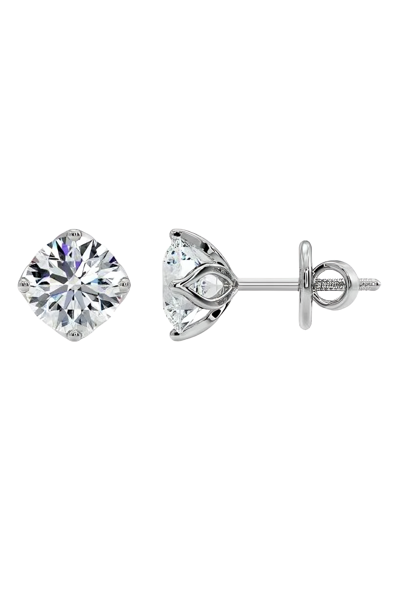 5 ct Lotus Solitaire Studs