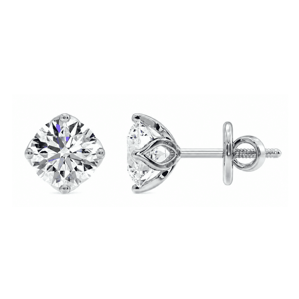 5 ct Lotus Solitaire Studs