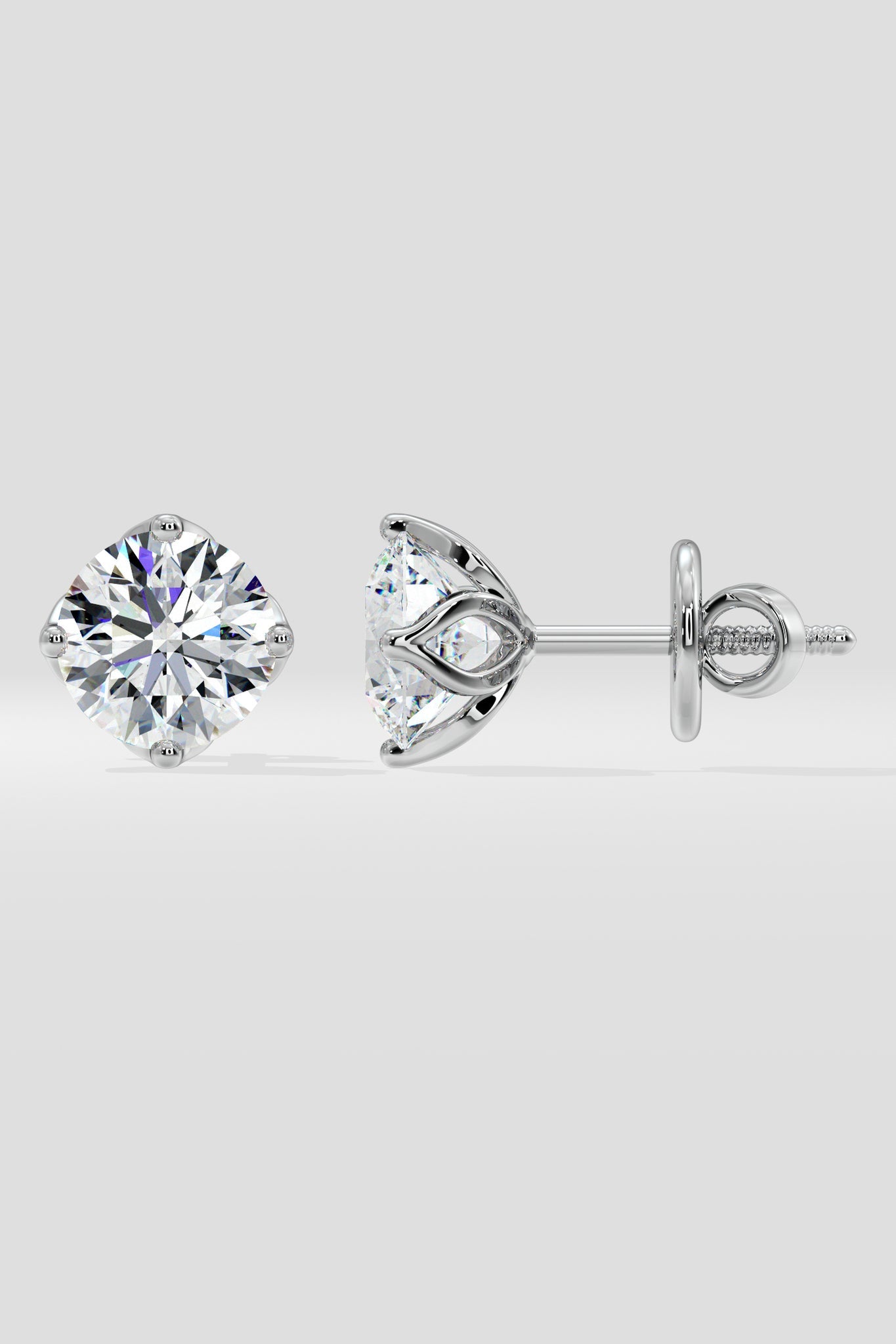 5 ct Lotus Solitaire Studs