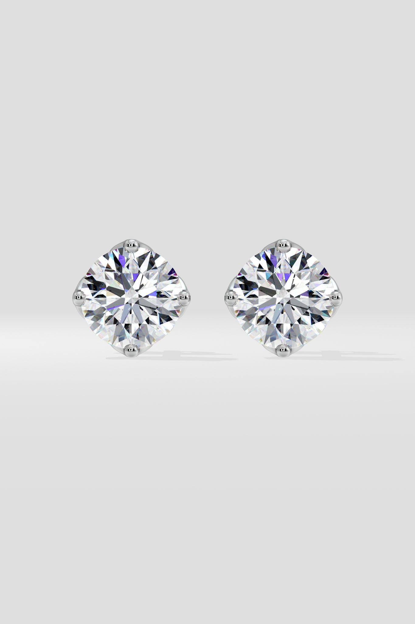 5 ct Lotus Solitaire Studs