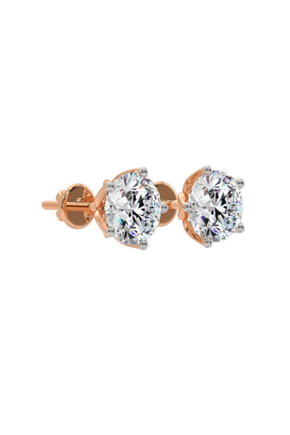 6 ct Lotus Solitaire Studs