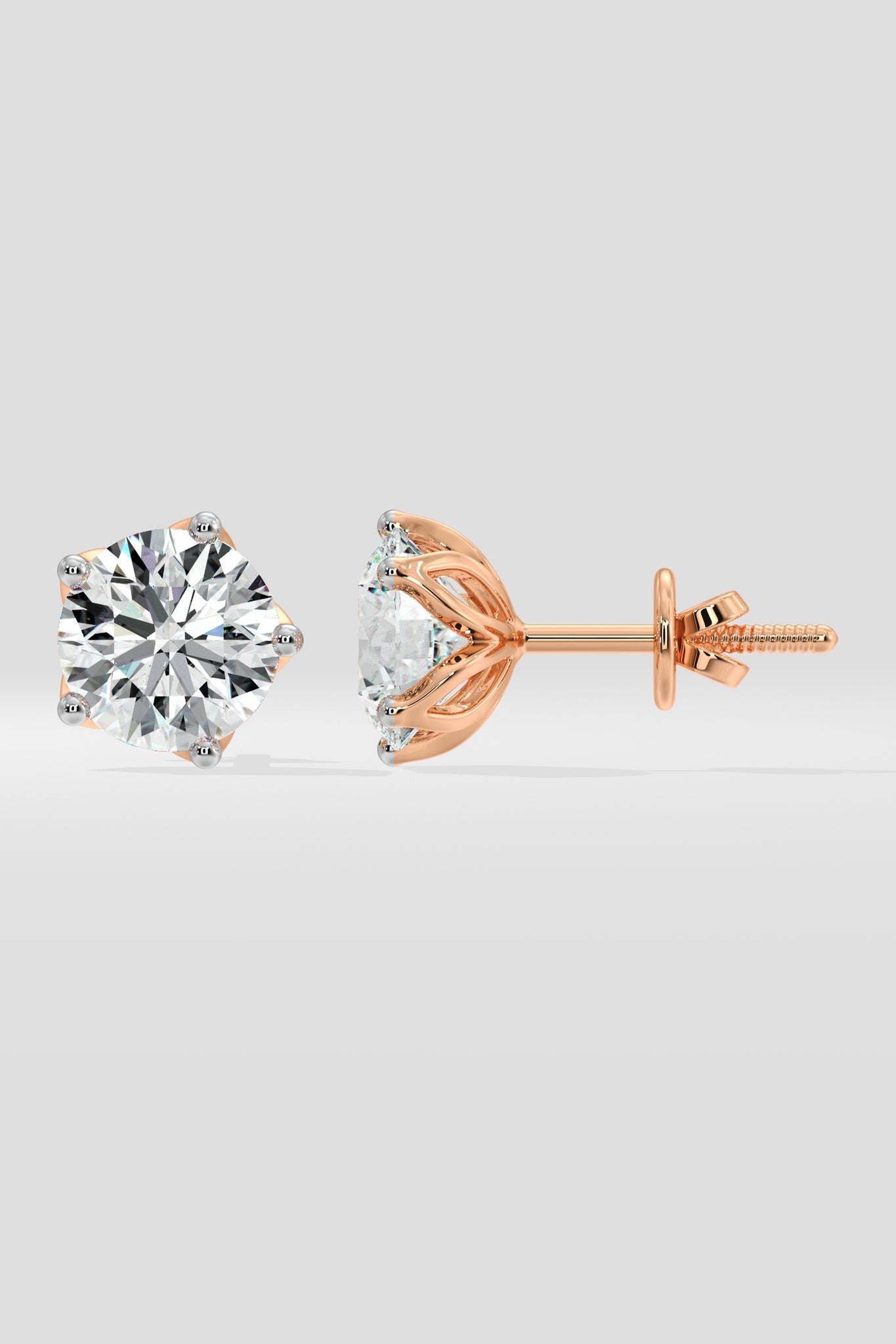 6 ct Lotus Solitaire Studs
