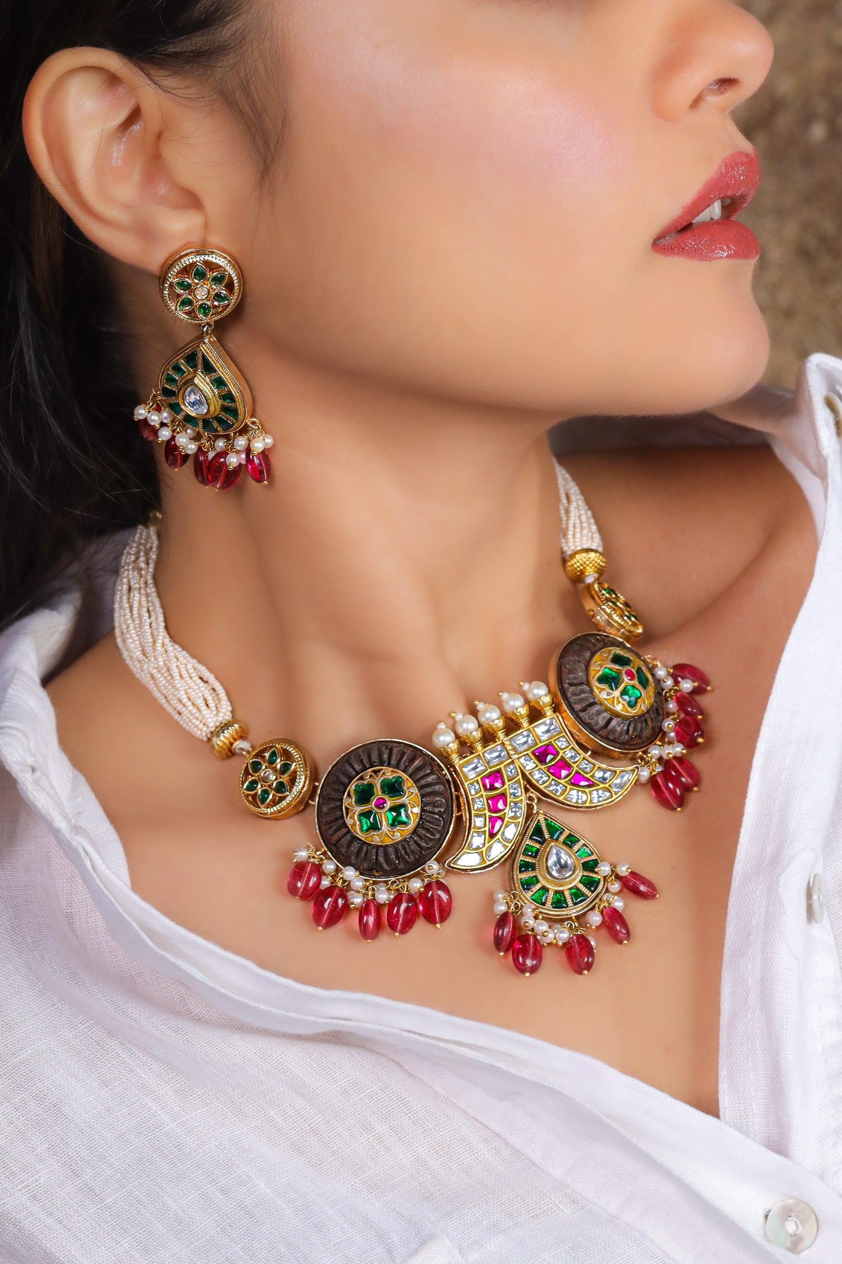 Rajputana Radiance Choker & Earrings