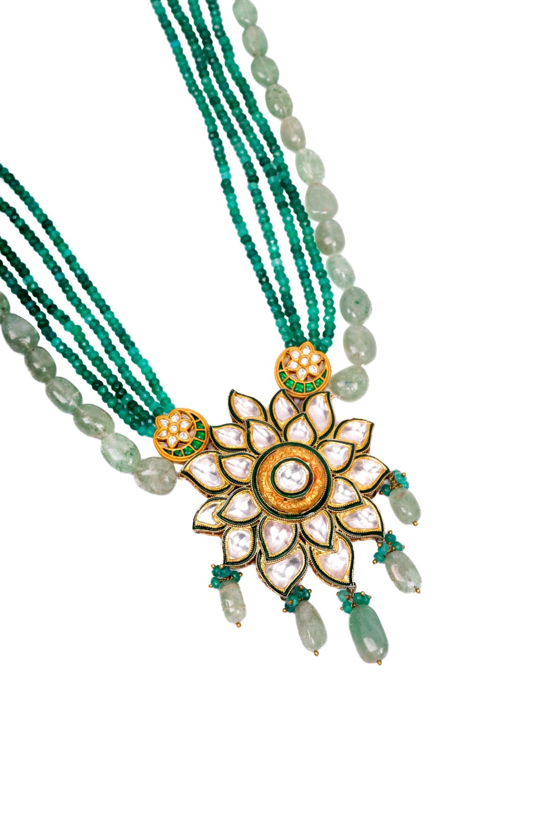 Sunburst Polki Lotus Necklace