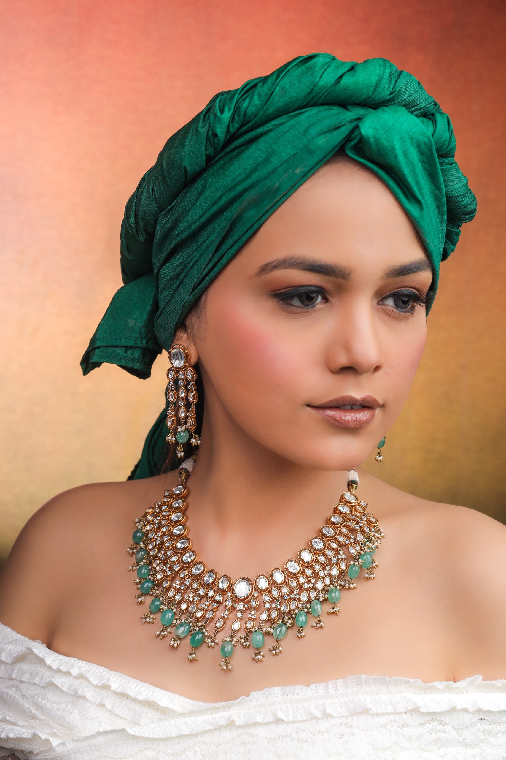 Emerald Mirage Necklace & Earrings