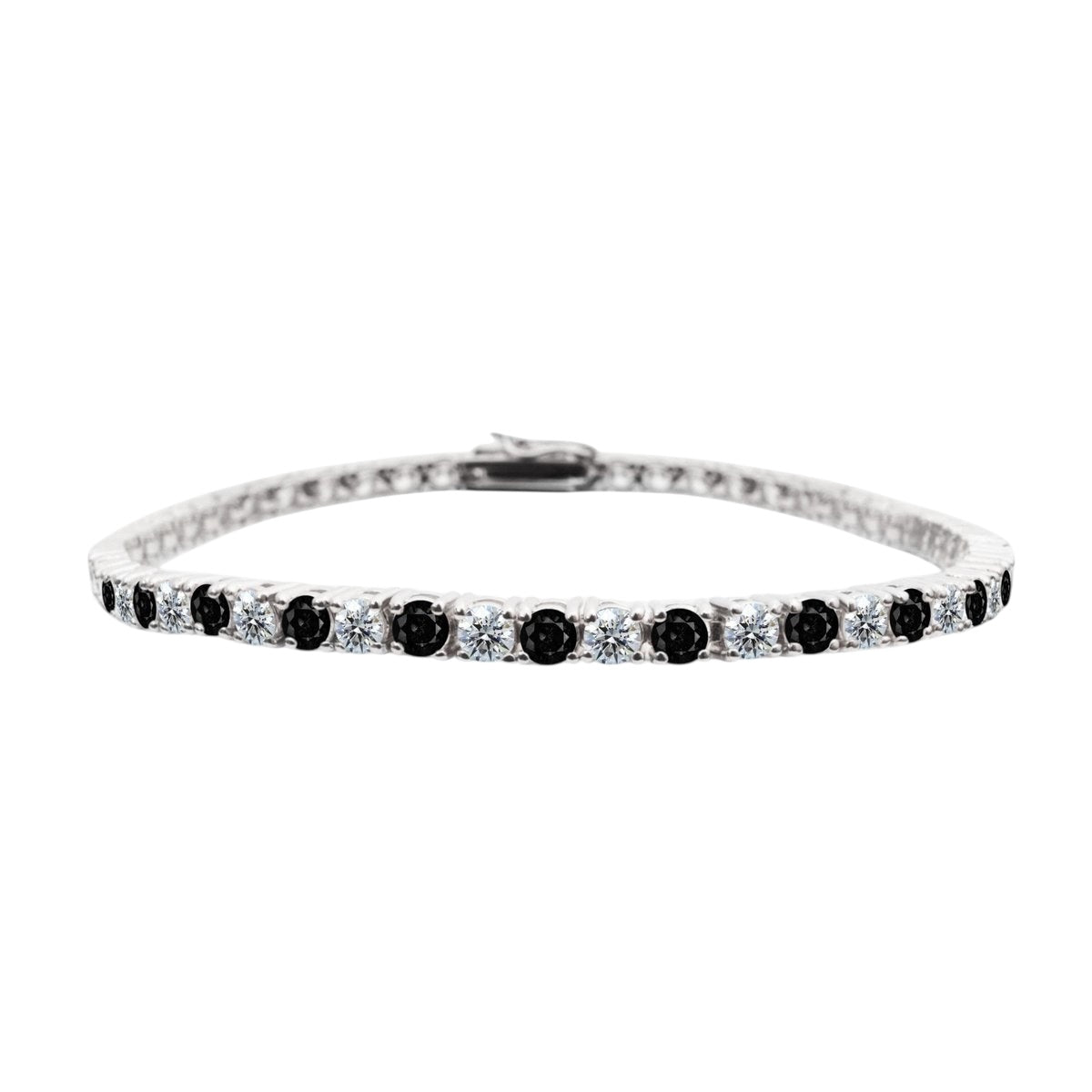 Alternating Black & White Tennis Bracelet
