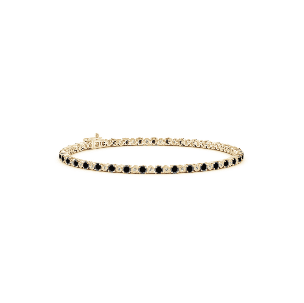 Alternating Black & White Tennis Bracelet - ANJewels