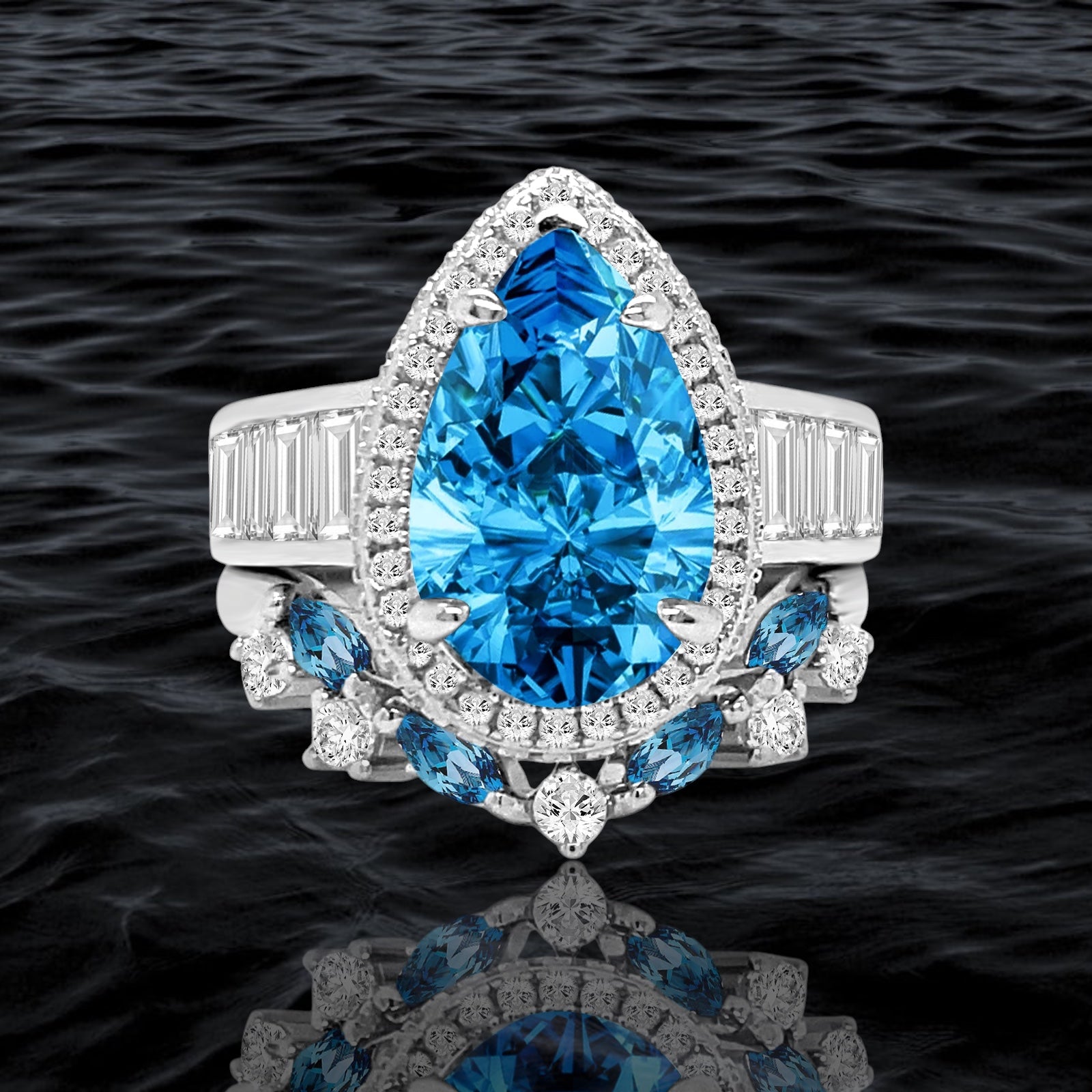 Oceanic Majesty Pear Ring