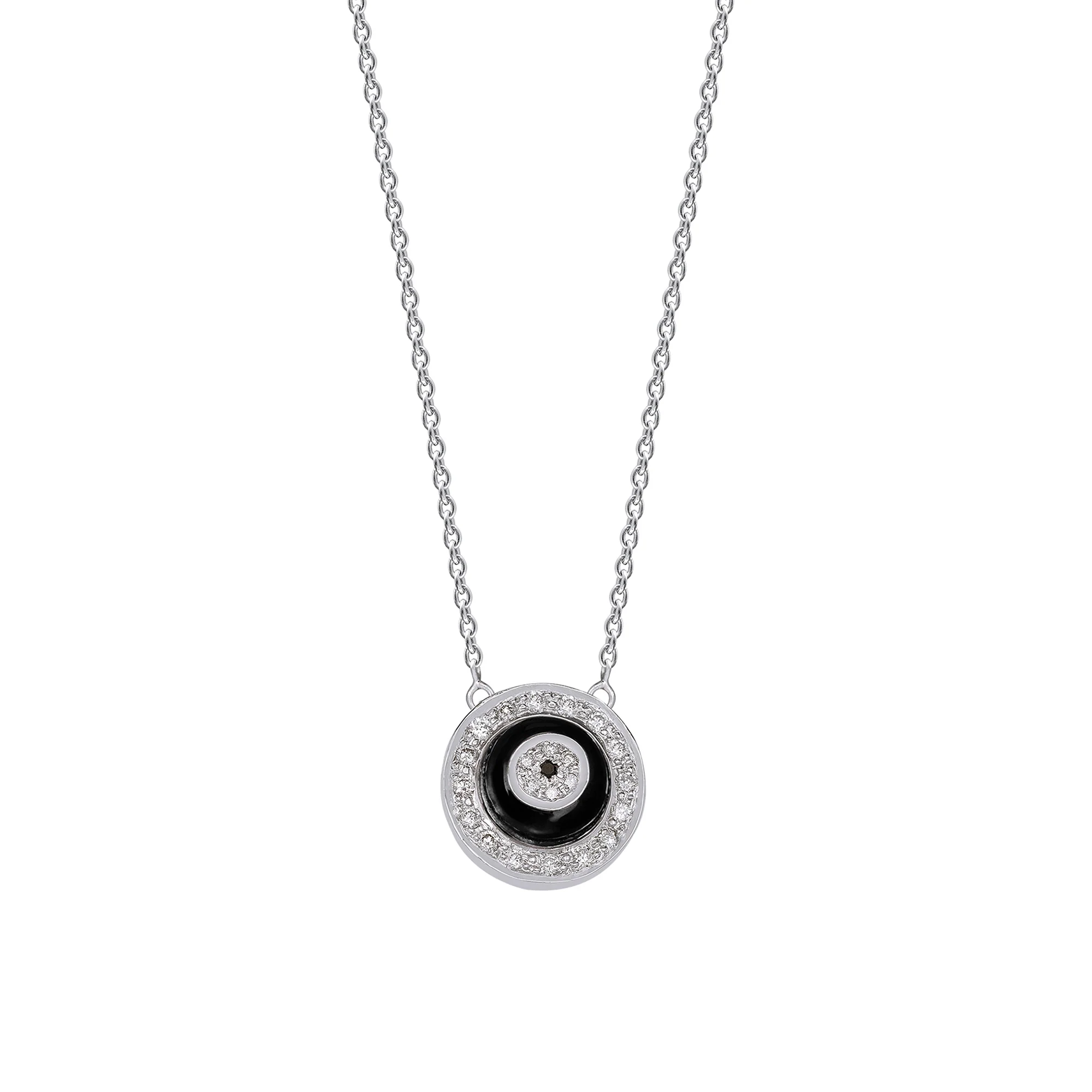 Black Onyx Donut Diamond Chain Pendant