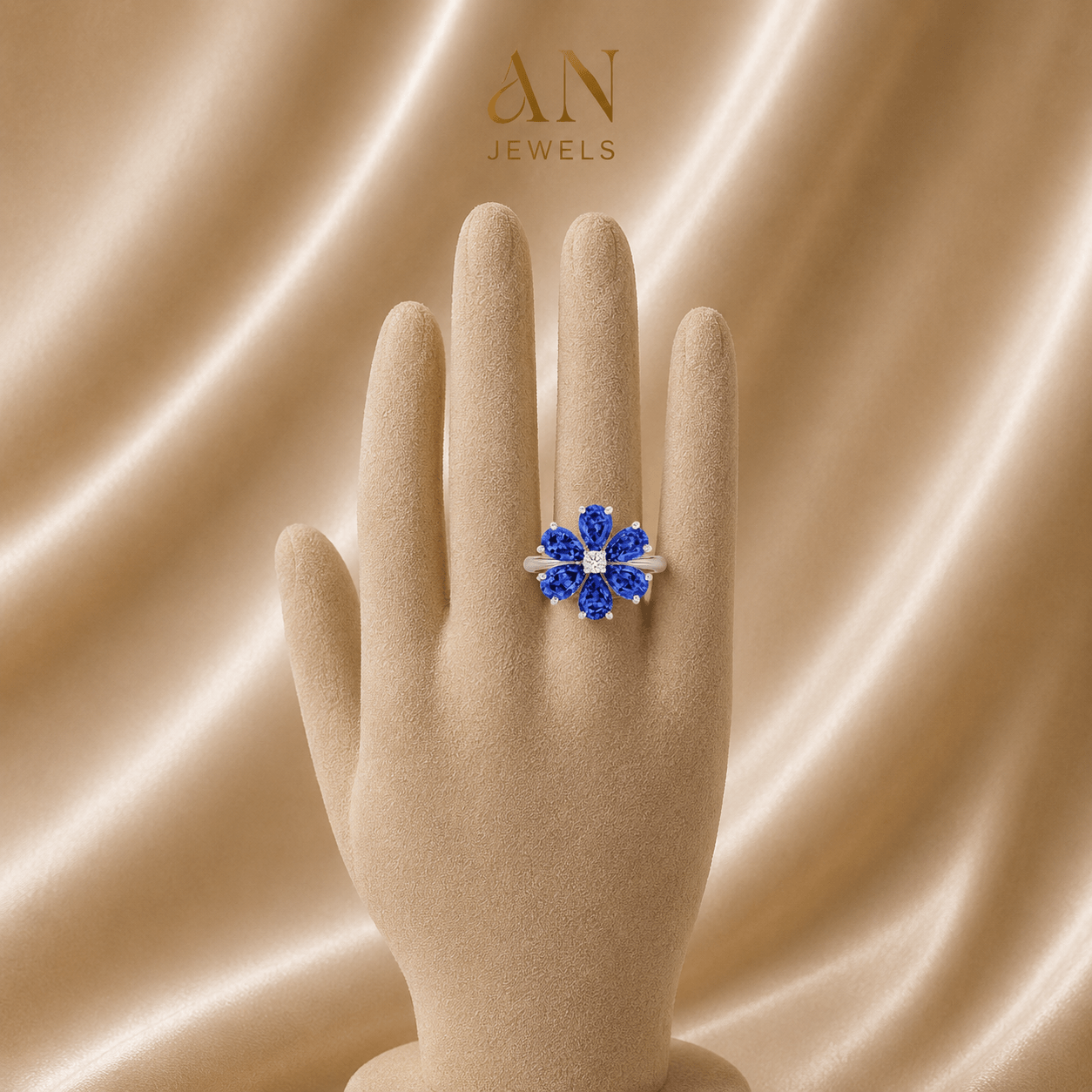Blue Floral Ring