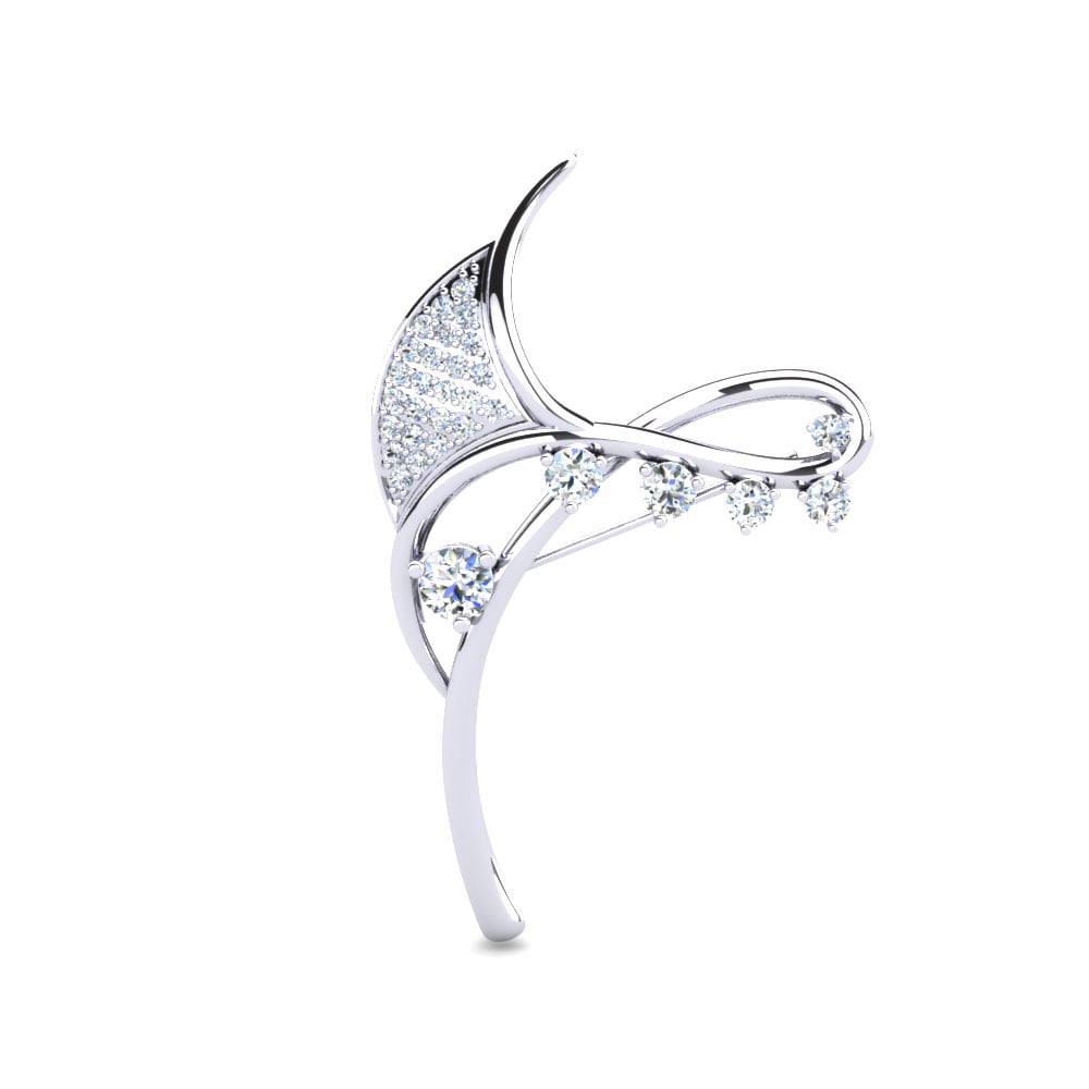 Stardust Crescent Brooch