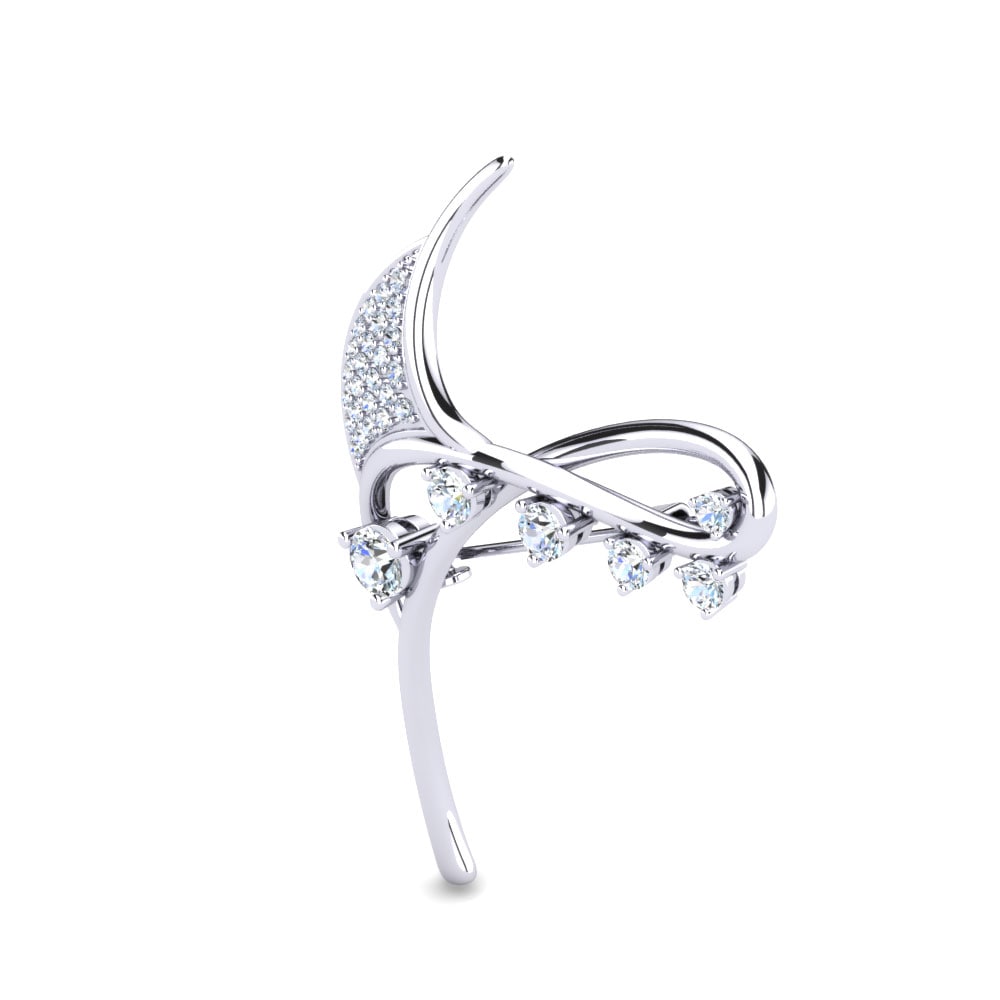 Stardust Crescent Brooch