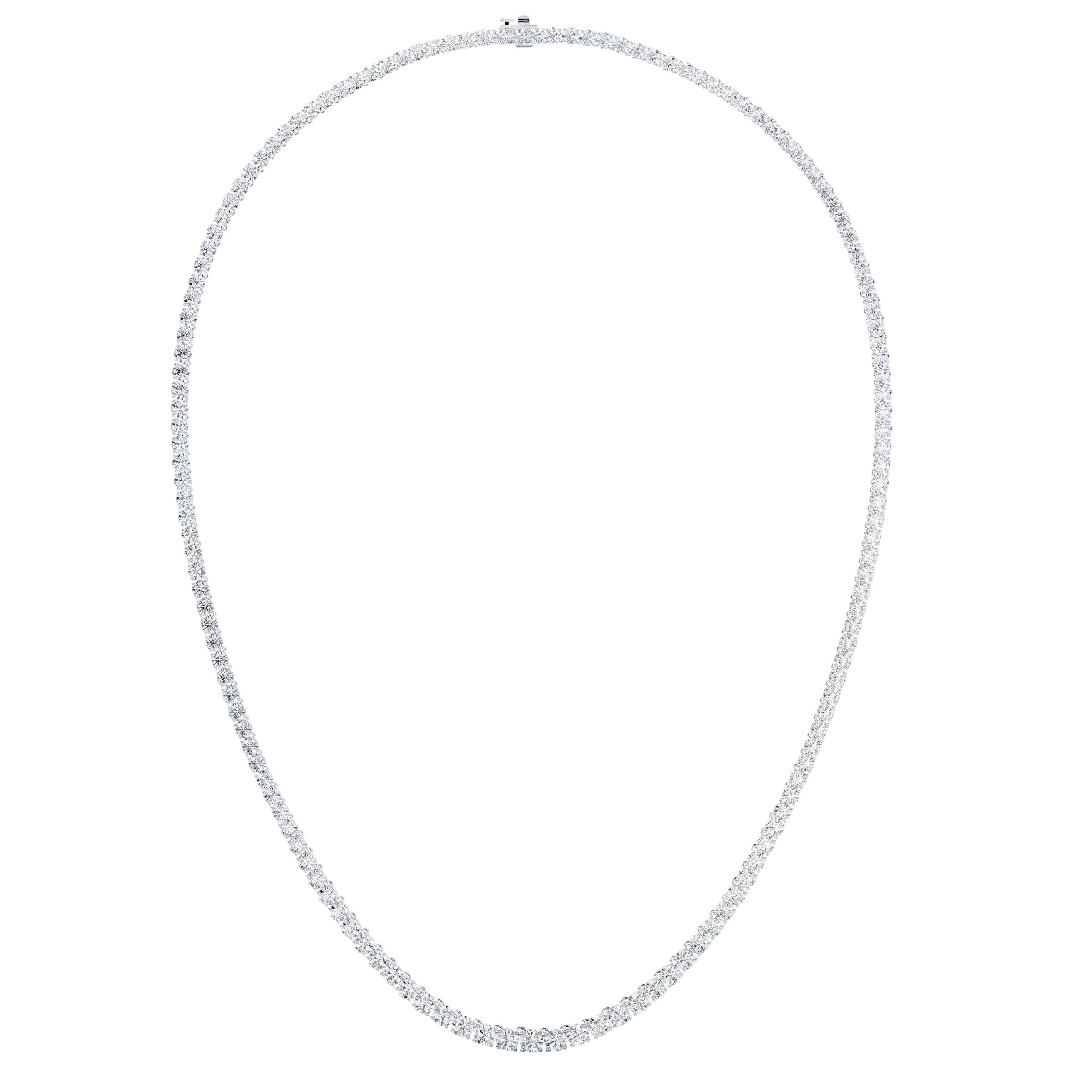 Classic Eternity Line Round Brilliant Diamond Necklace