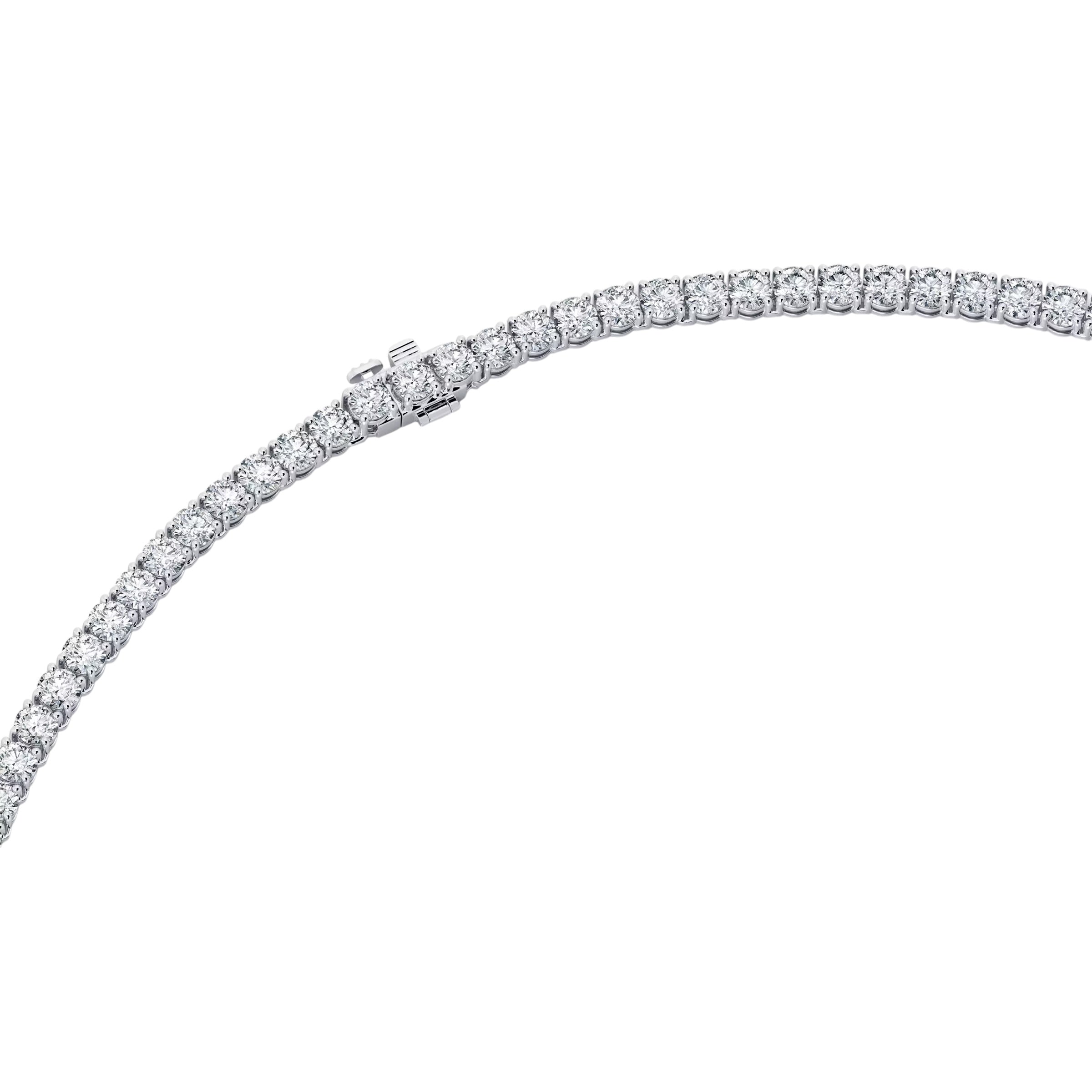 Classic Eternity Line Round Brilliant Diamond Necklace