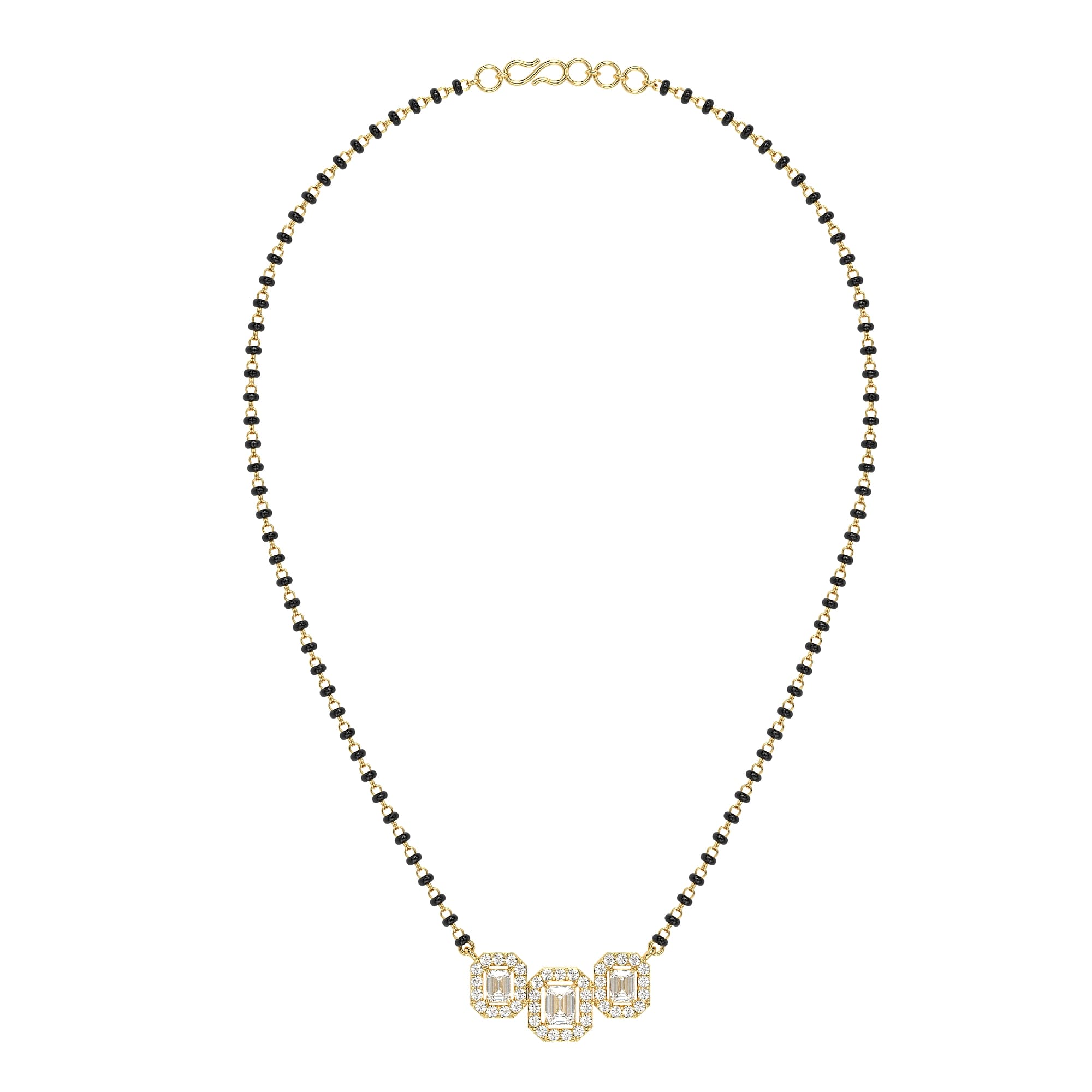 Asscher Tri Cut Lab-Grown Diamond Mangalsutra with Chain