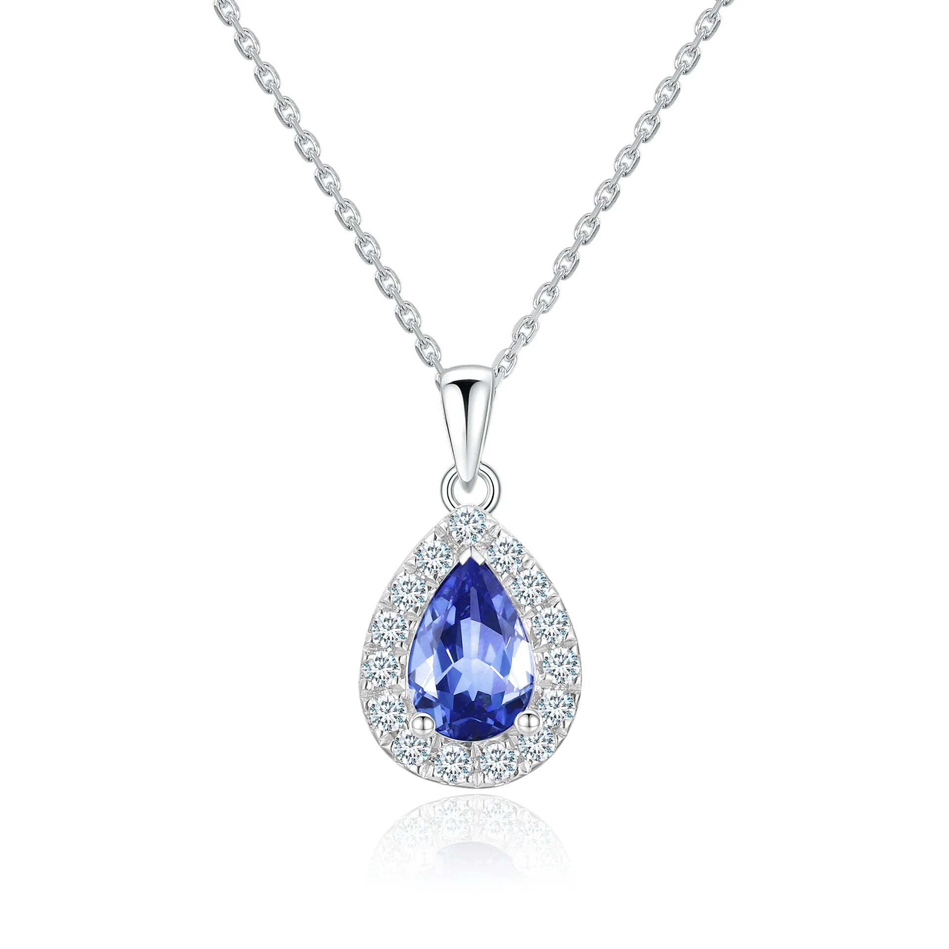 Blue Sapphire Pear Cut Pendant