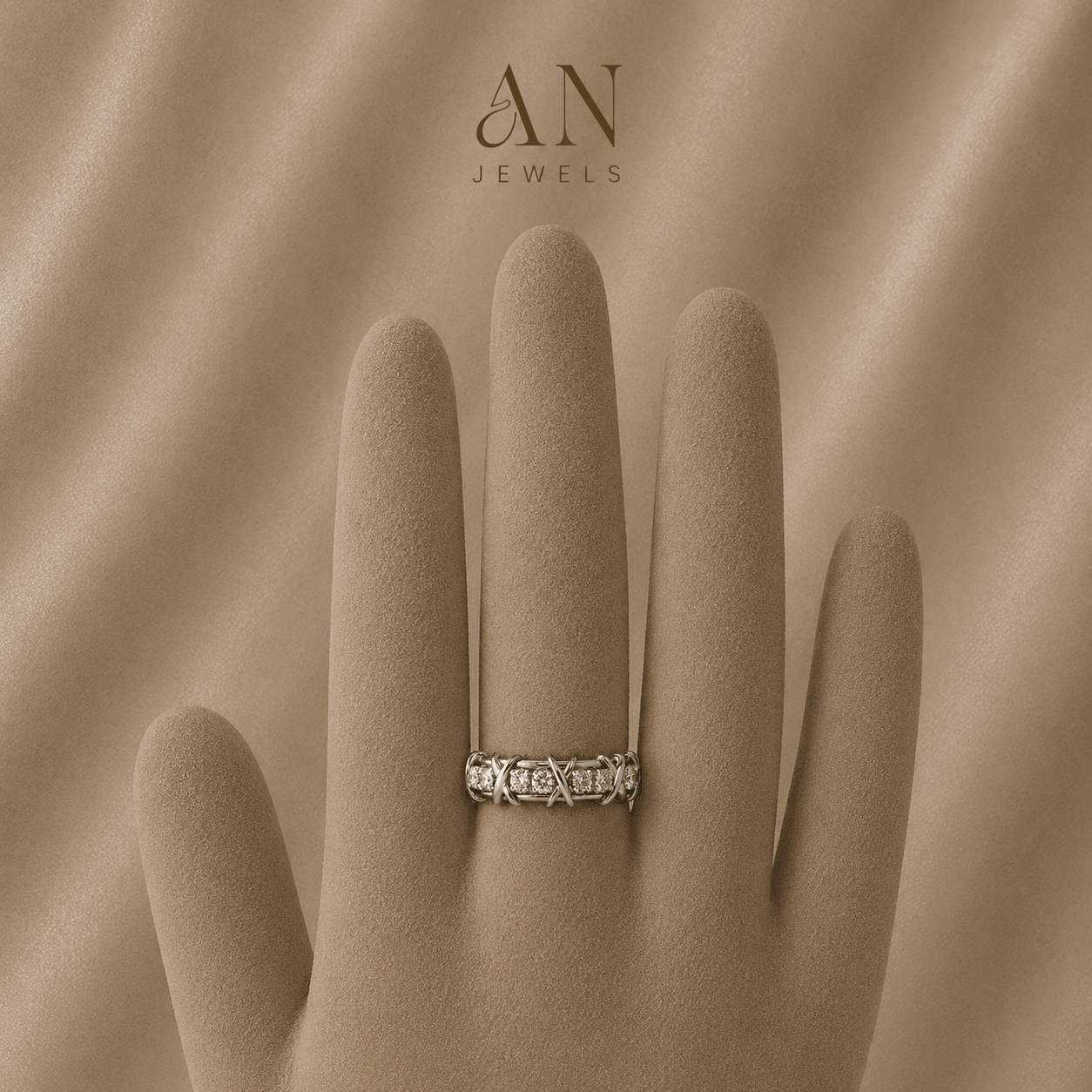 Criss-Cross Diamond Band