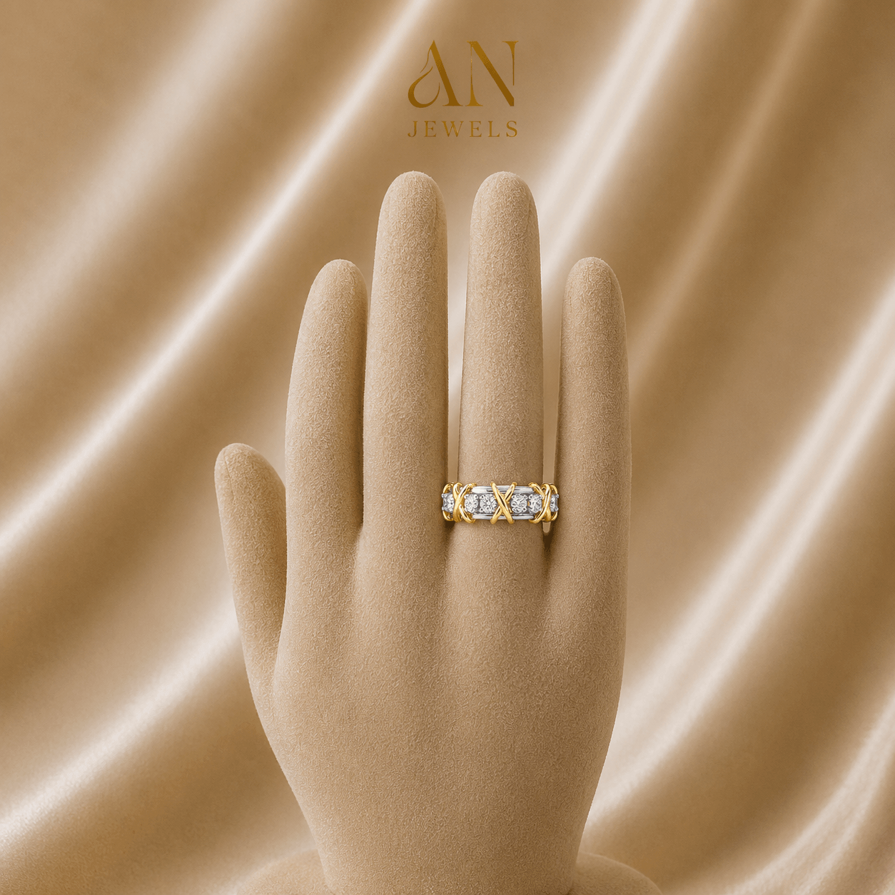 Cross Diamond Eternity Band