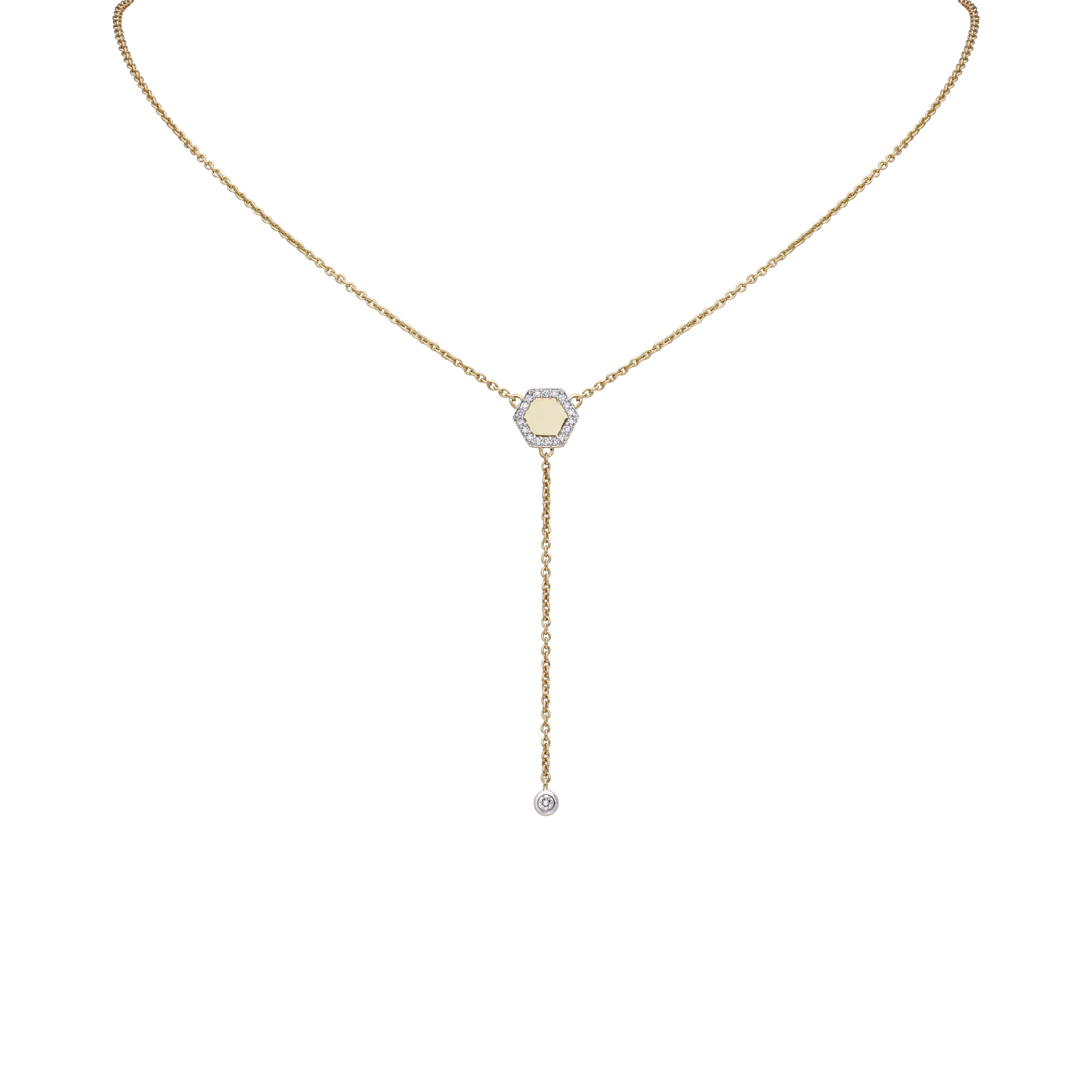 Diamond Hezagon Necklace