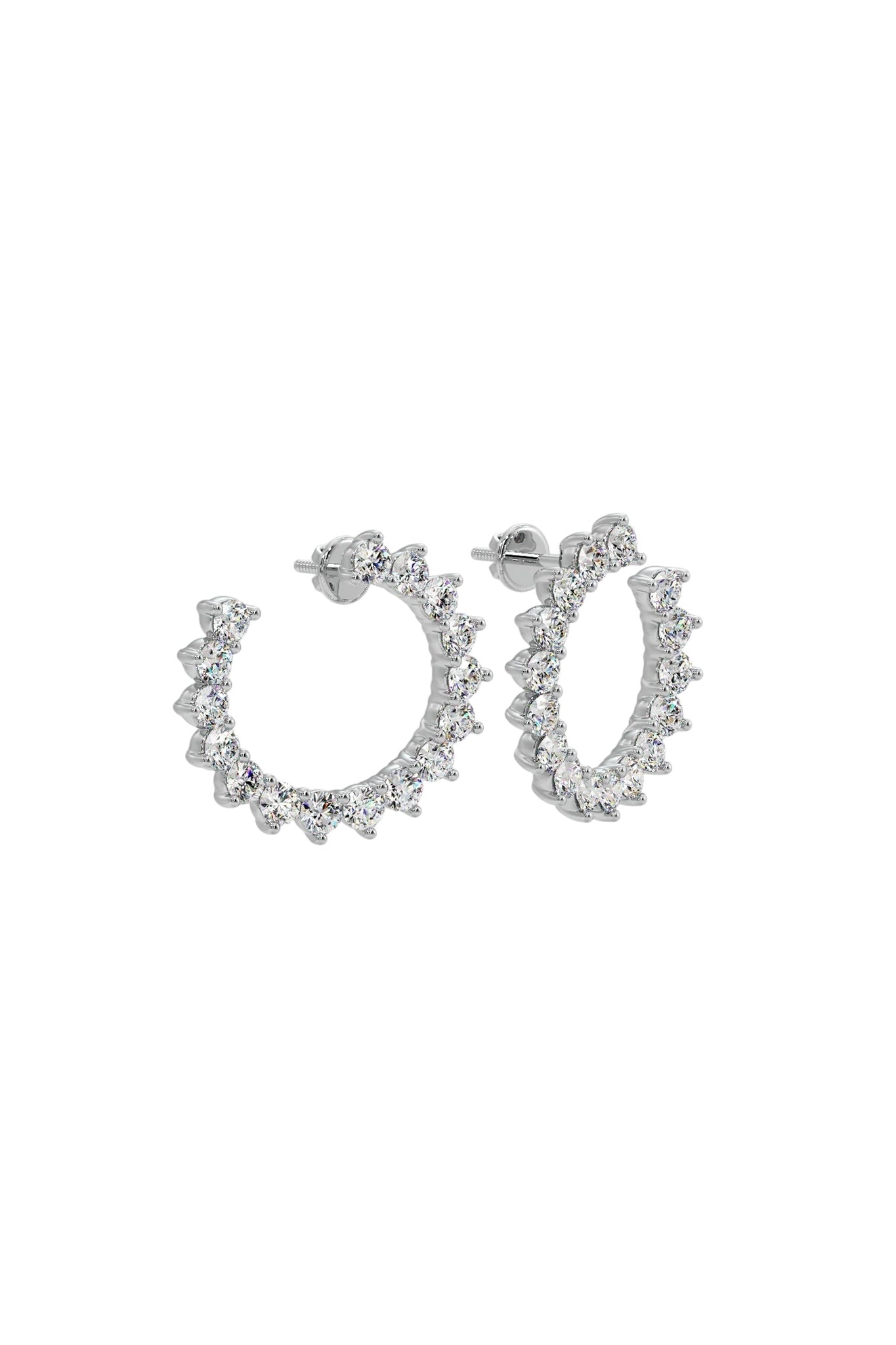 Diamond Staggered Hoop Earrings