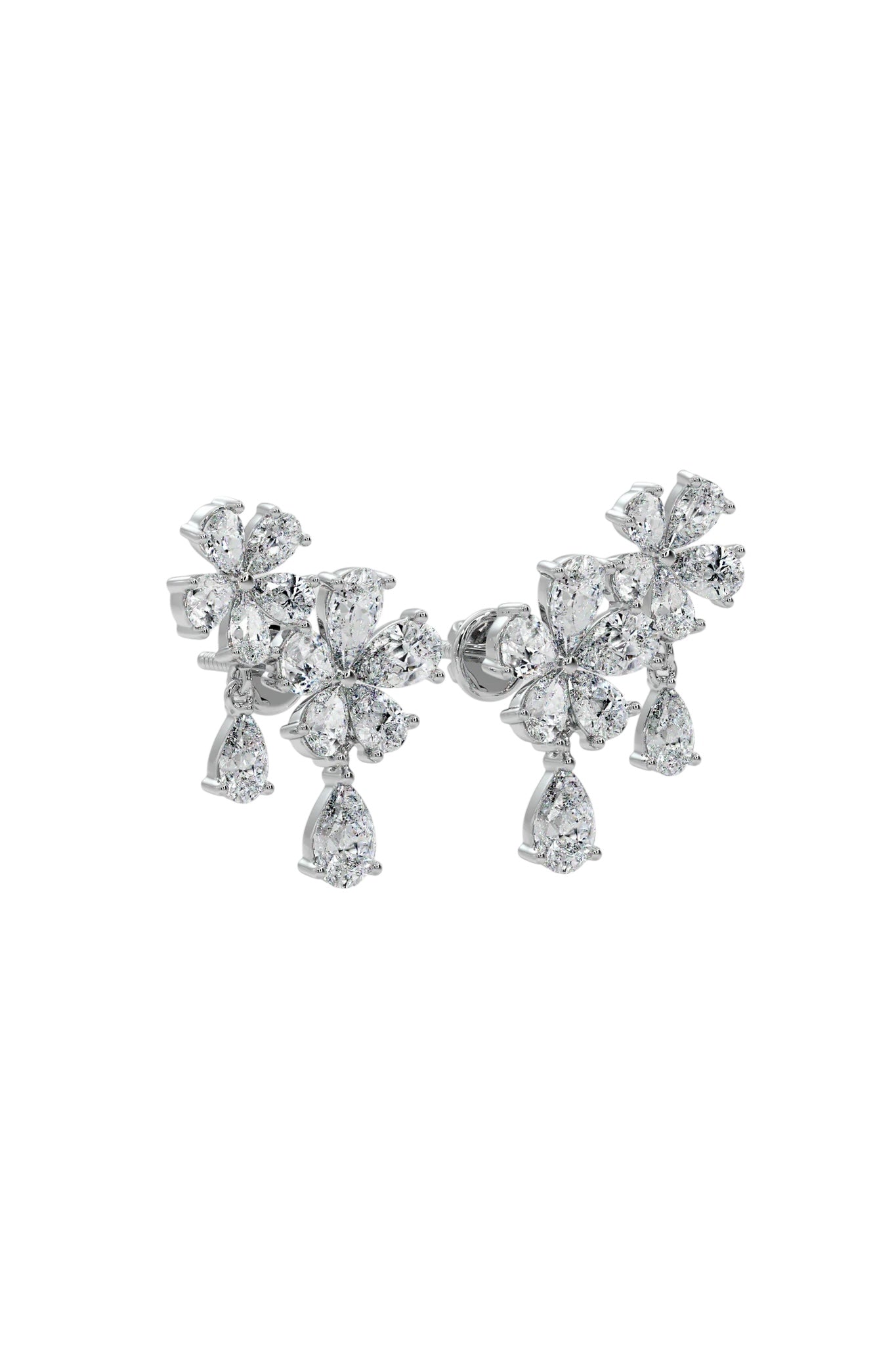 Diamond Flora Drop Earrings