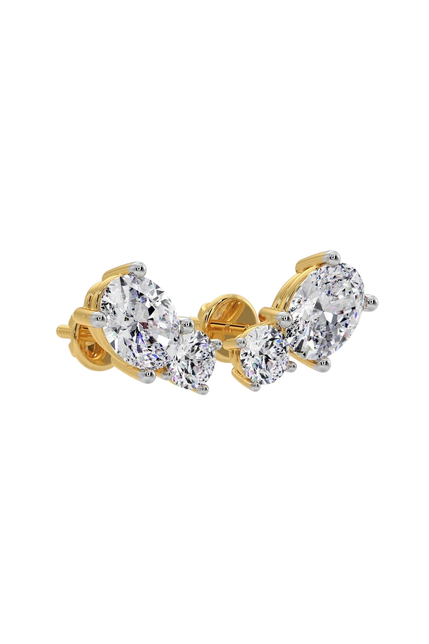 Golden Duet Diamond Studs