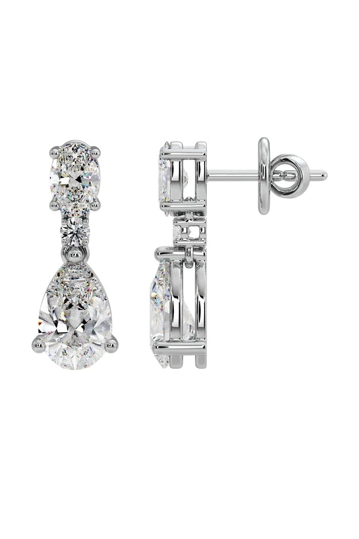 Graduated Diamond Drop Earrings