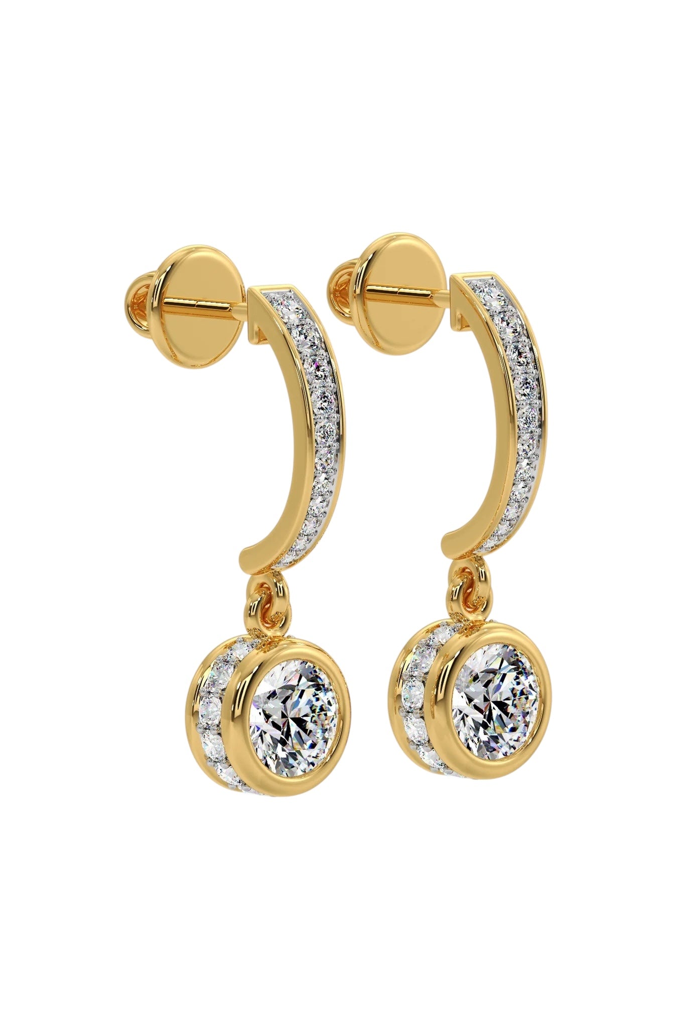 Pave Diamond Huggie Hoop Earrings