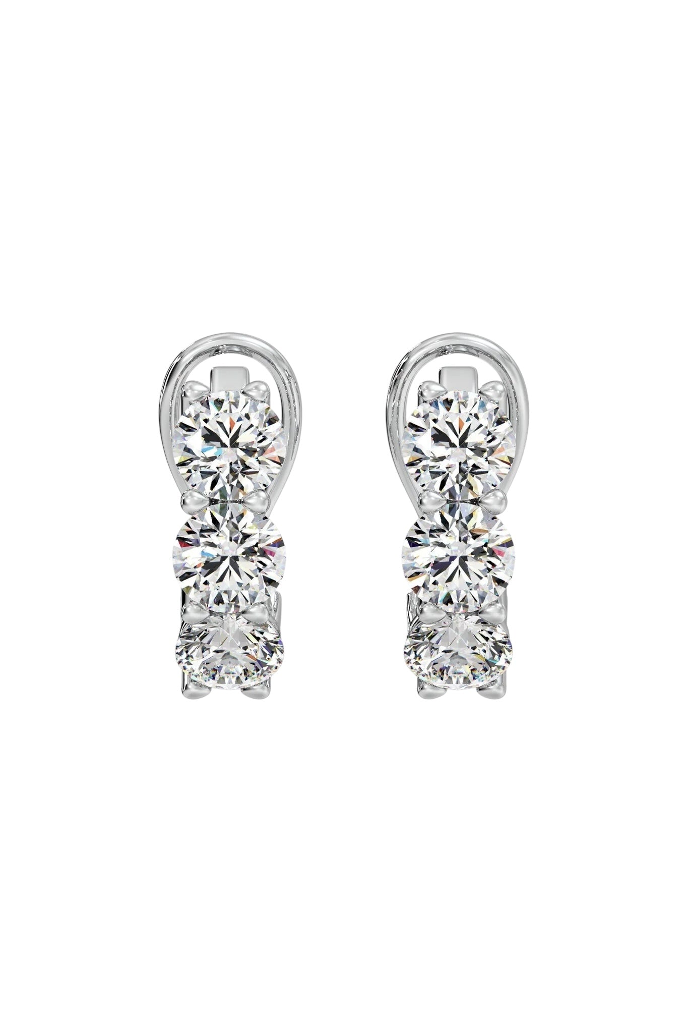 Graduated Diamond Huggie Earrings